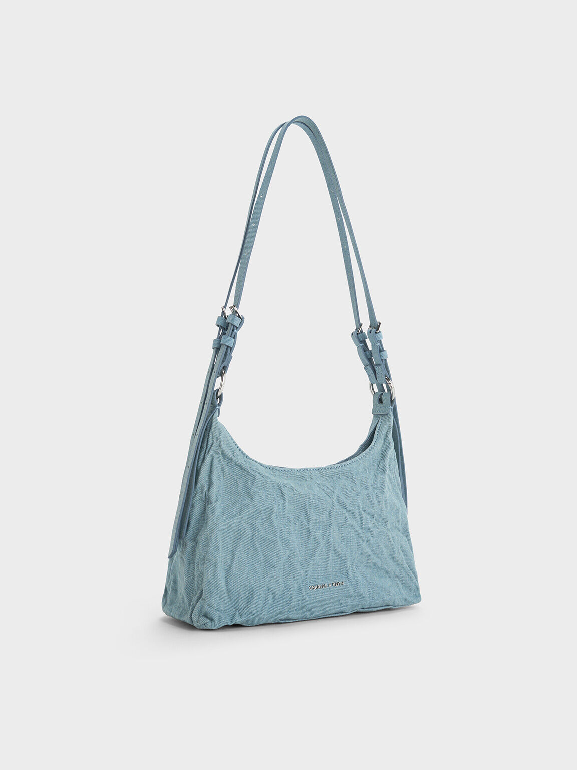 Bolso hobo Lark de denim, Azul mezclilla, hi-res