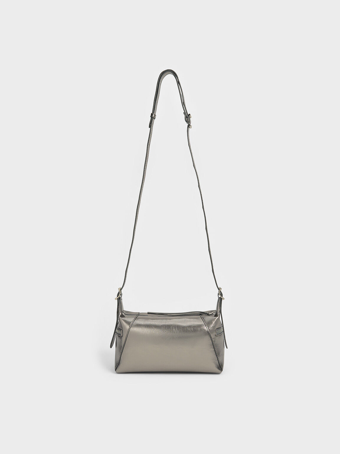 Xylia Metallic Shoulder Bag, Pewter, hi-res