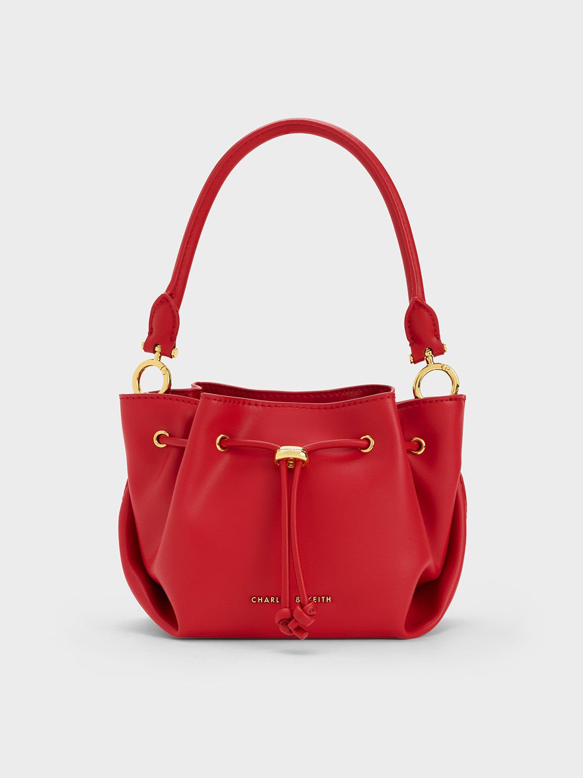 Boaz Drawstring Top Handle Bag, Red, hi-res