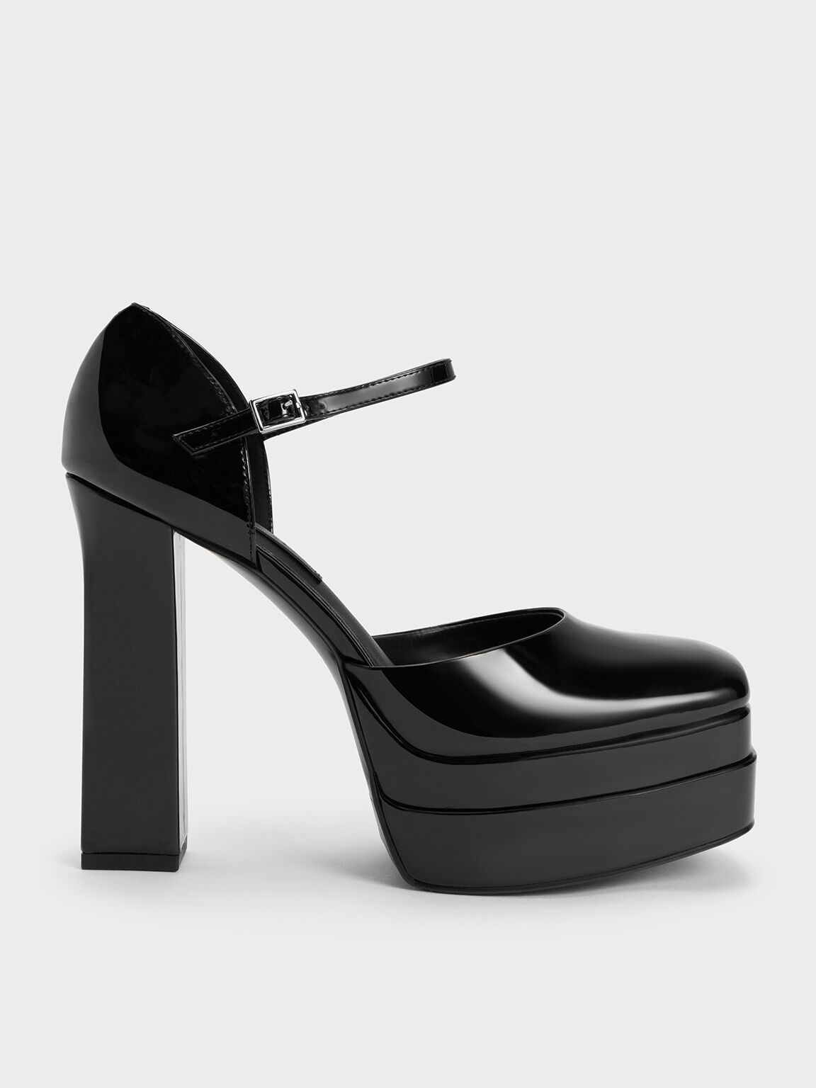 Patent Platform D'Orsay Pumps, Black Patent, hi-res