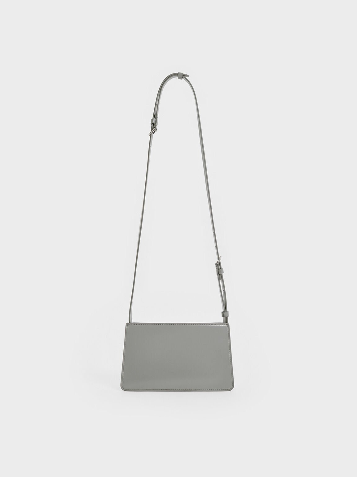 Structured Boxy Shoulder Bag, Grey, hi-res