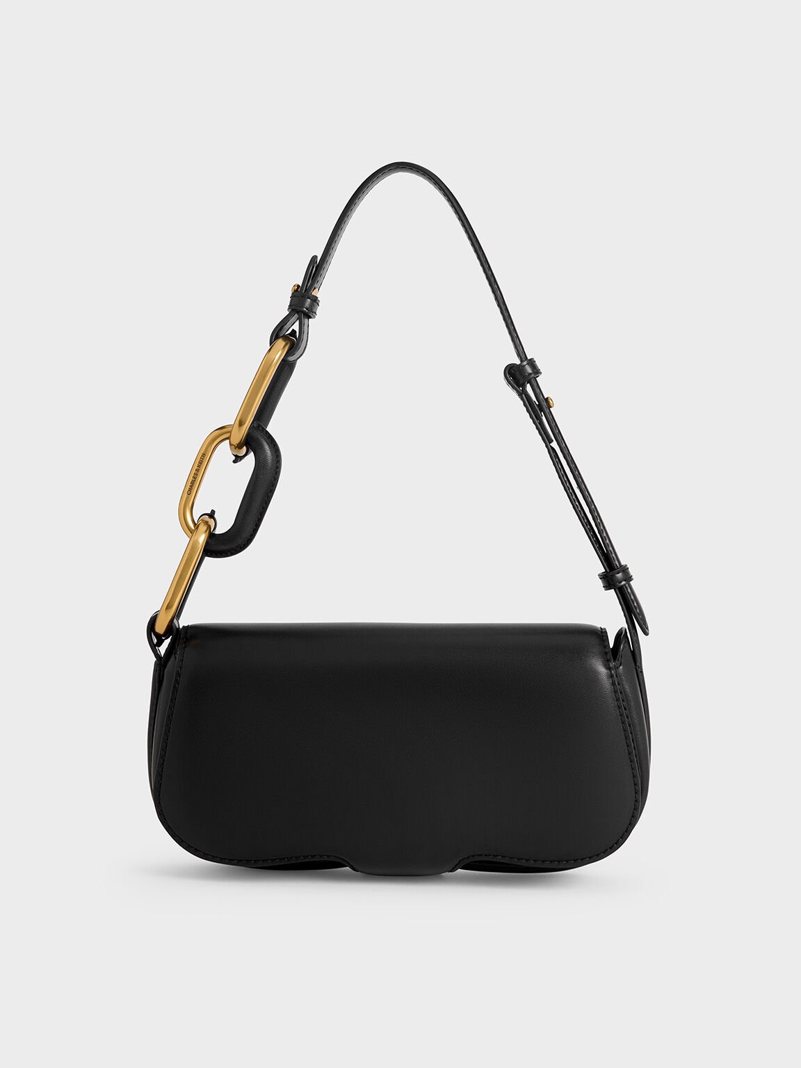 Kora Metallic-Accent Elongated Bag, Black, hi-res