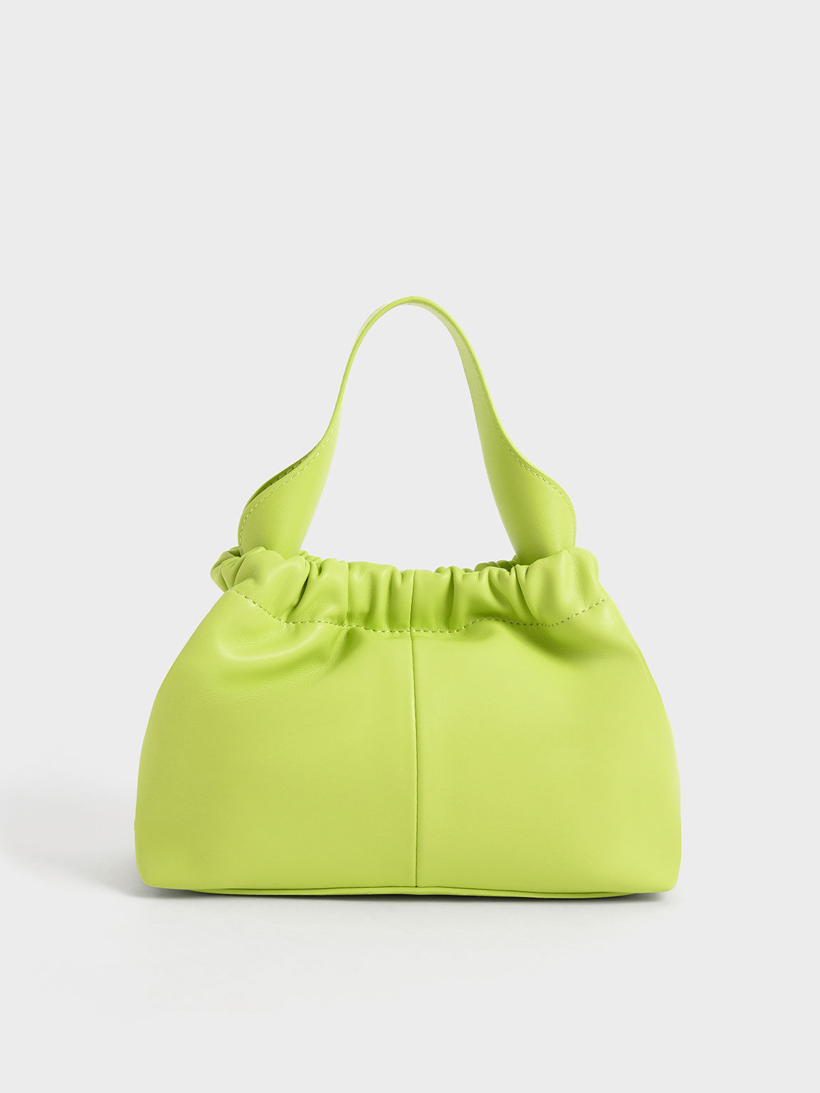 Ally Ruched Slouchy Bag, Lime, hi-res