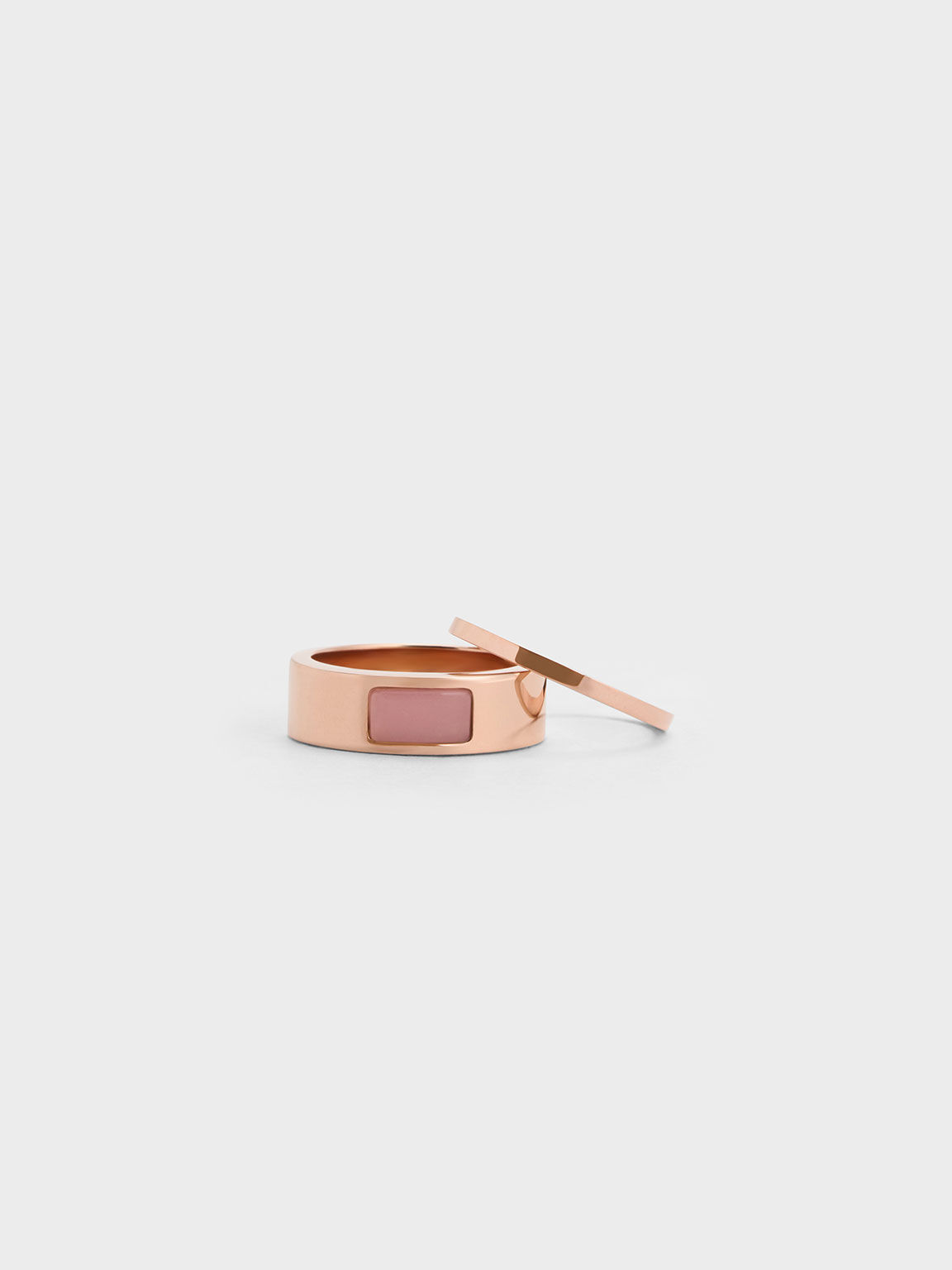 Charles & Keith - Women's Briar Square Two-Ring Set, Gold, S