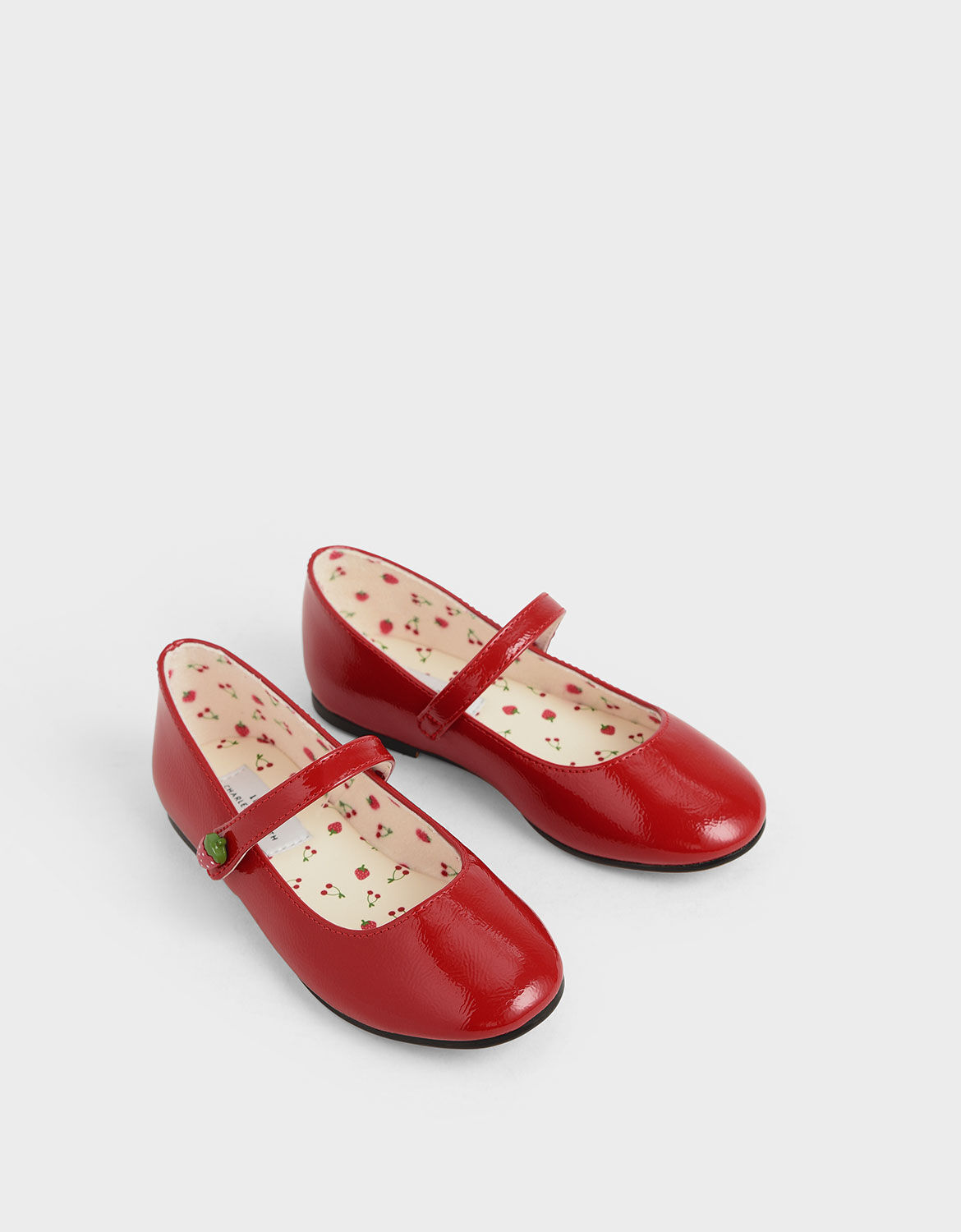 Red Girls' Strawberry Wrinkled Patent 