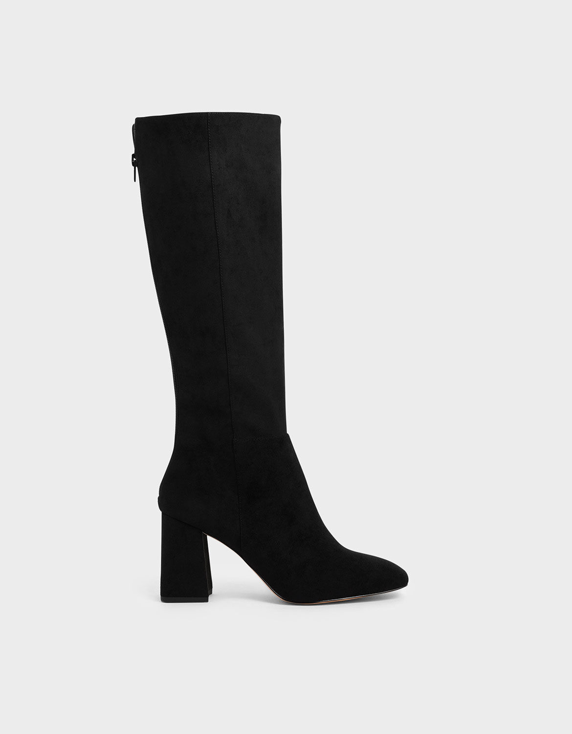 knee high black boots block heel