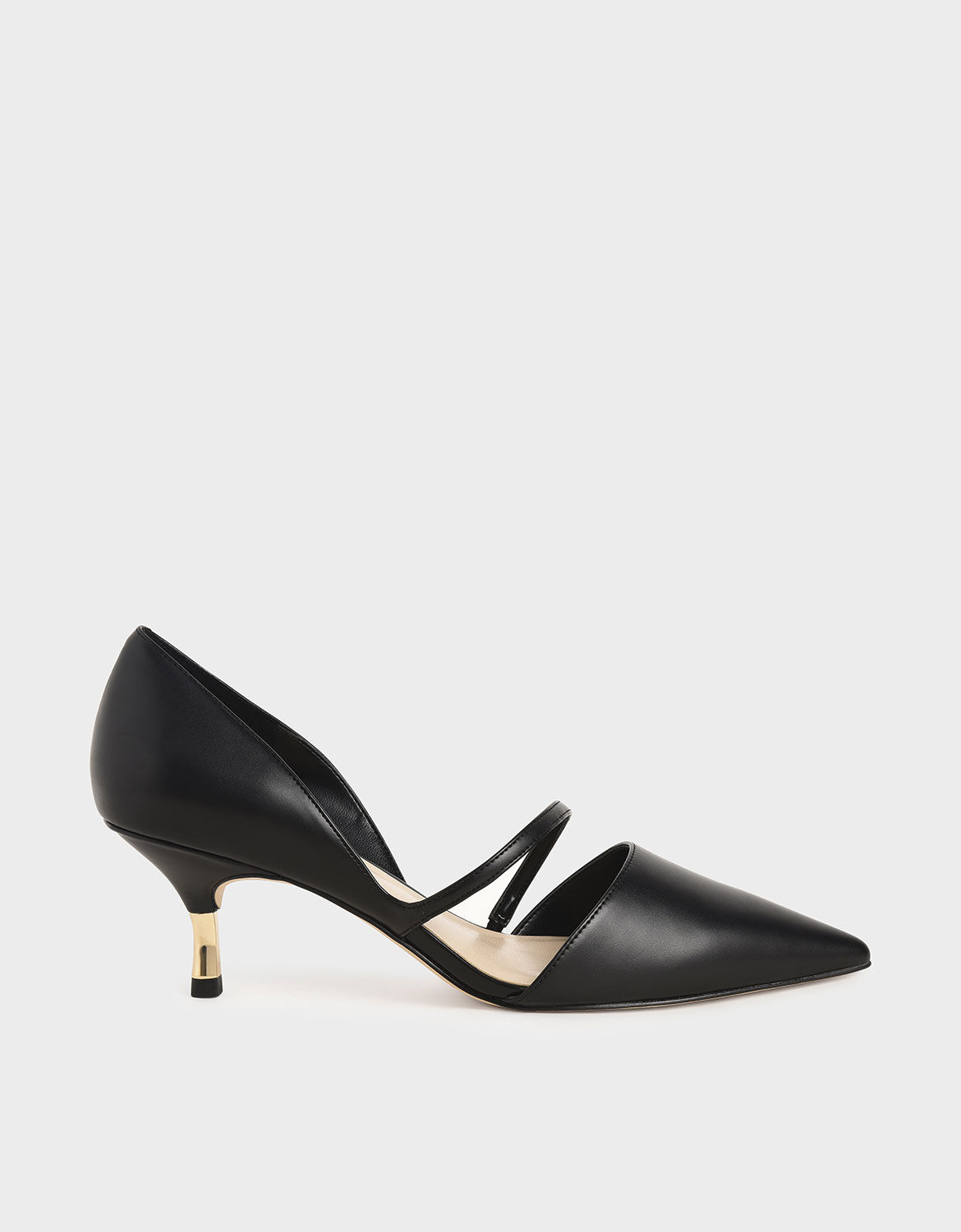 black court shoes with strap