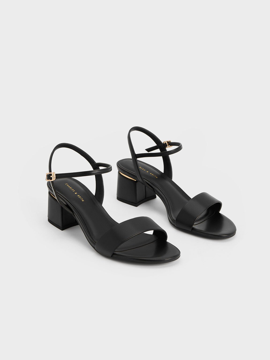 Dark grey discount block heel sandals