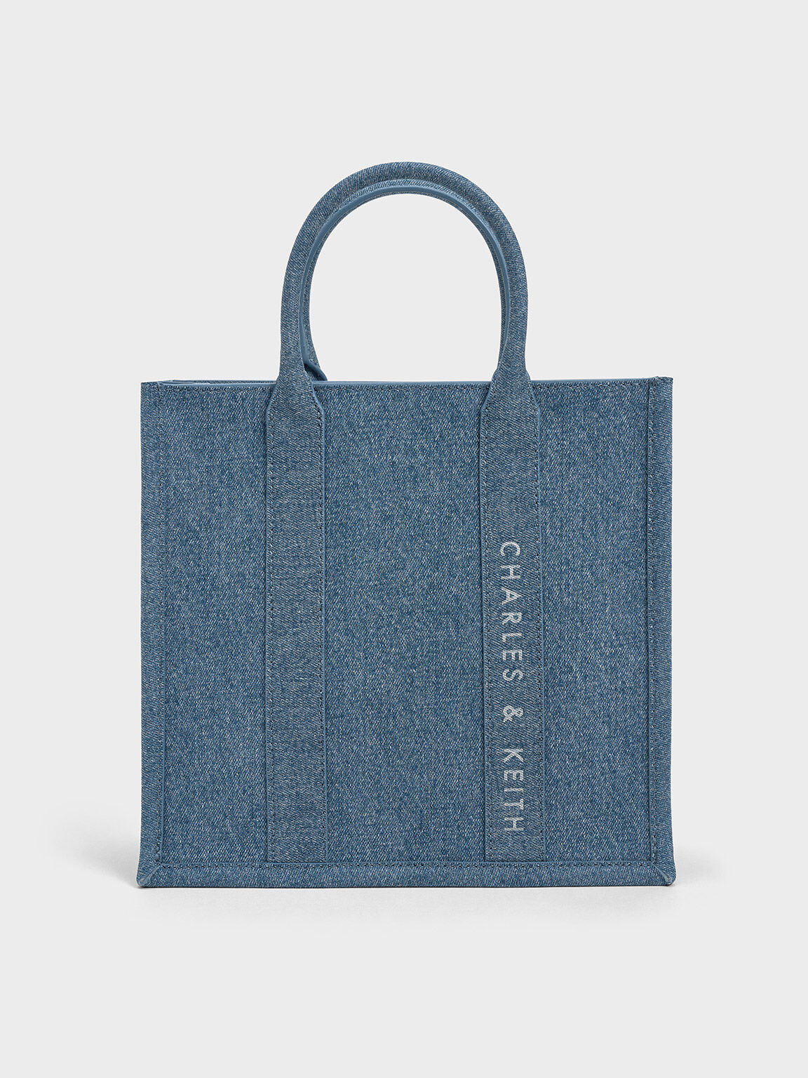 Clover Denim Tote Bag, Denim Blue, hi-res