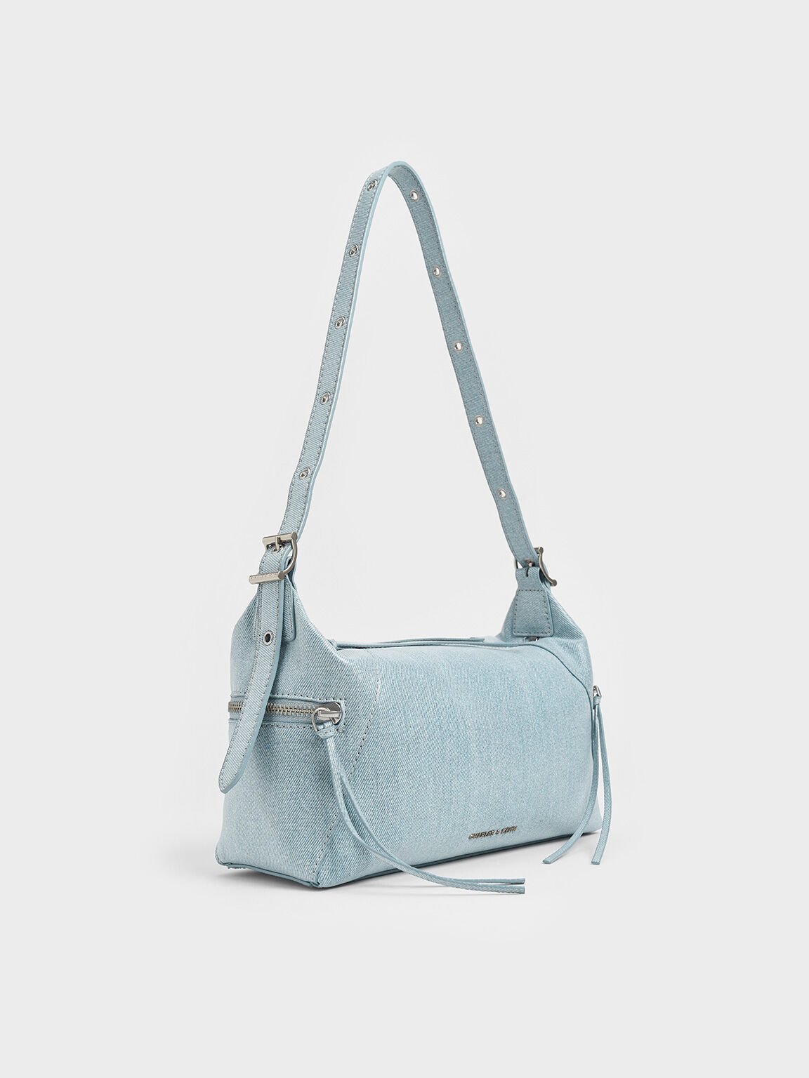 Xylia Denim Shoulder Bag, Denim Blue, hi-res