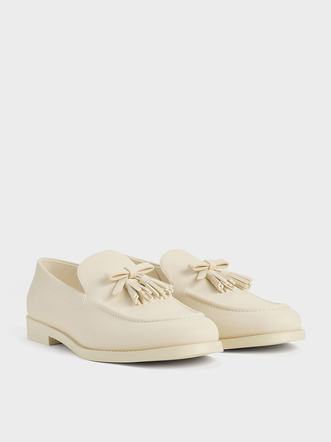 Bow Tassel Loafers, Chalk, hi-res