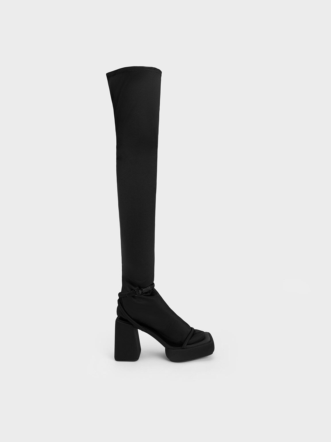 Satin thigh sales high boots