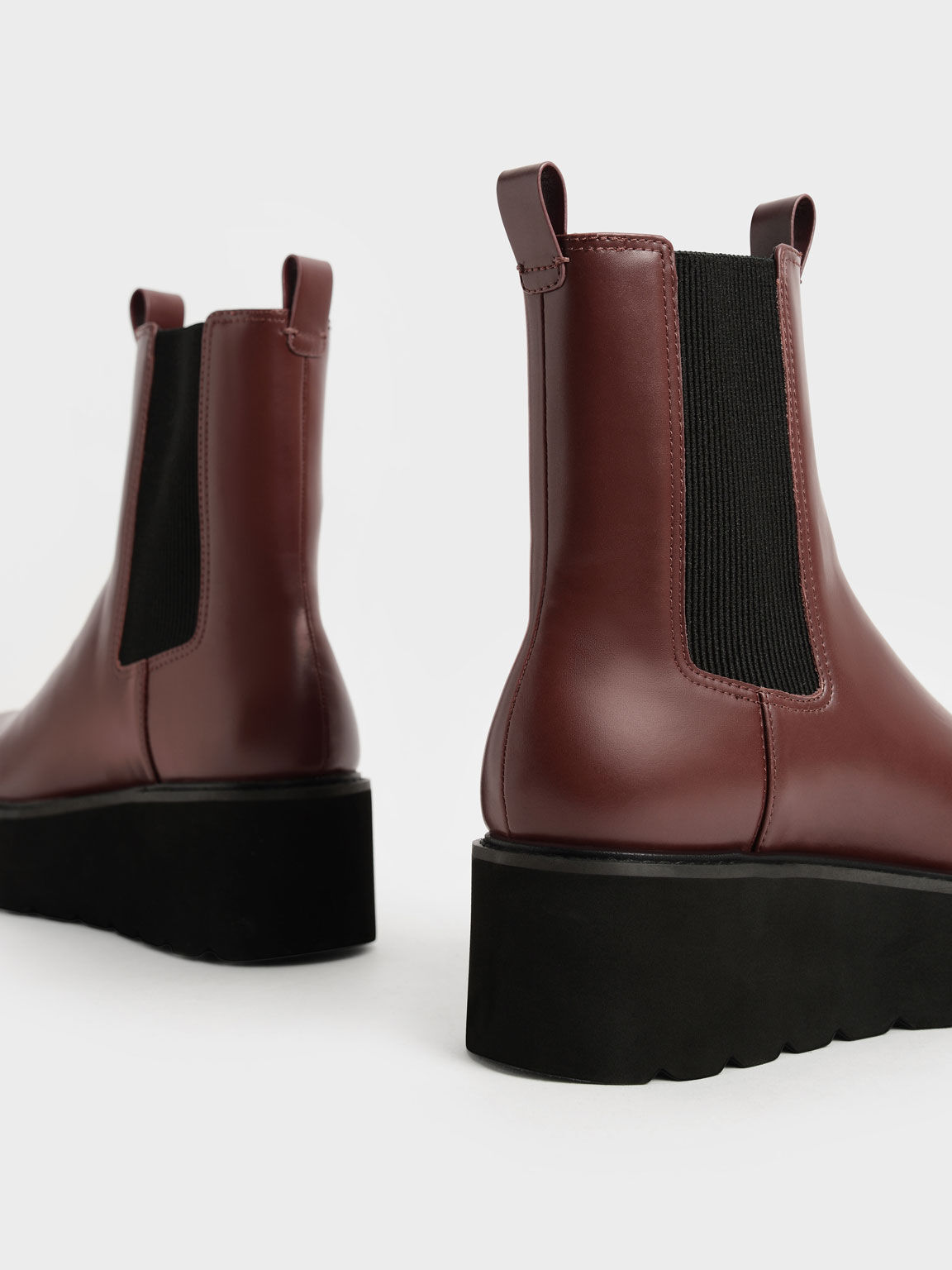 burgundy platform ankle boots