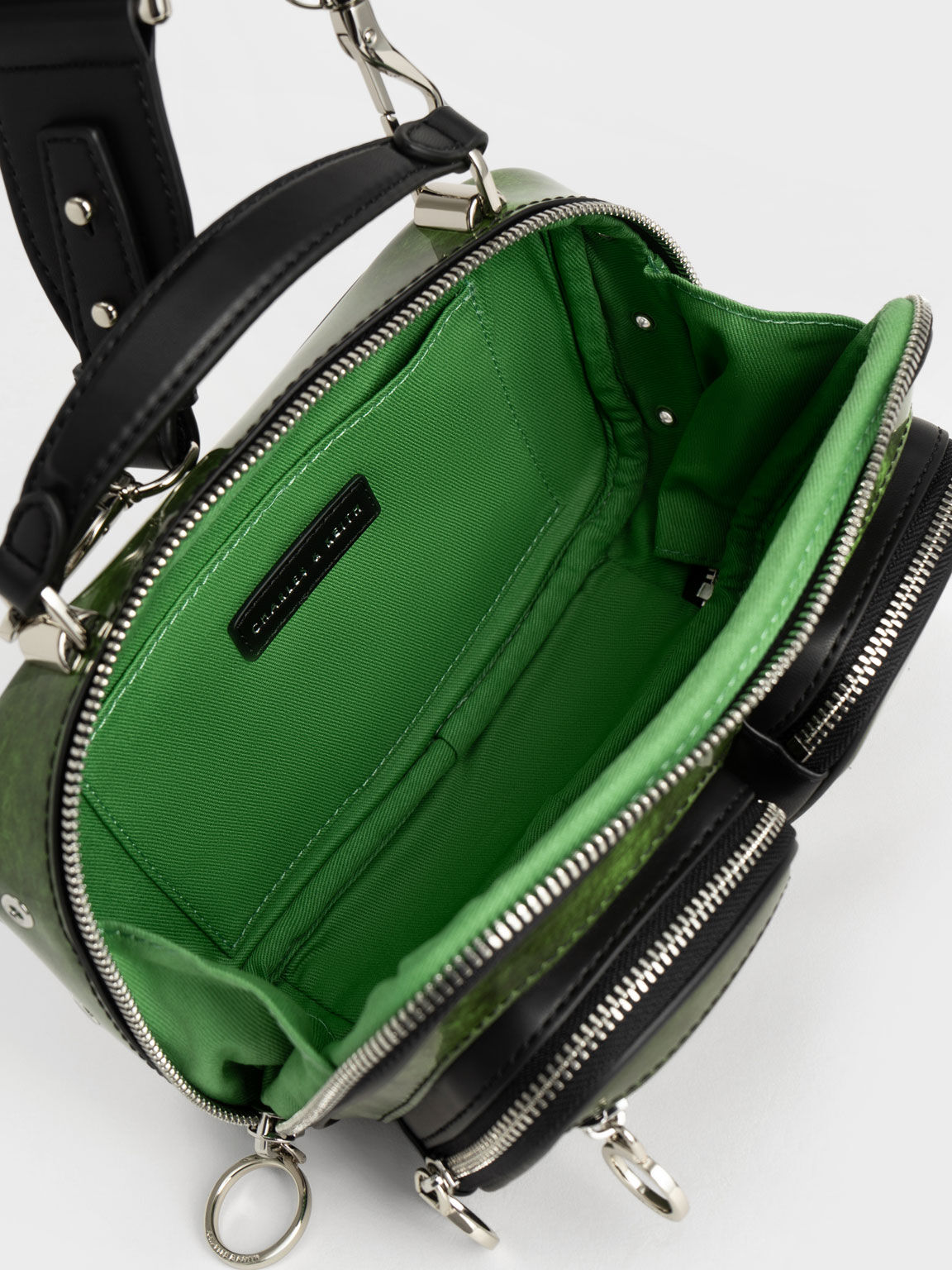 Green Multi-Pouch Crossbody Bag - CHARLES & KEITH BG