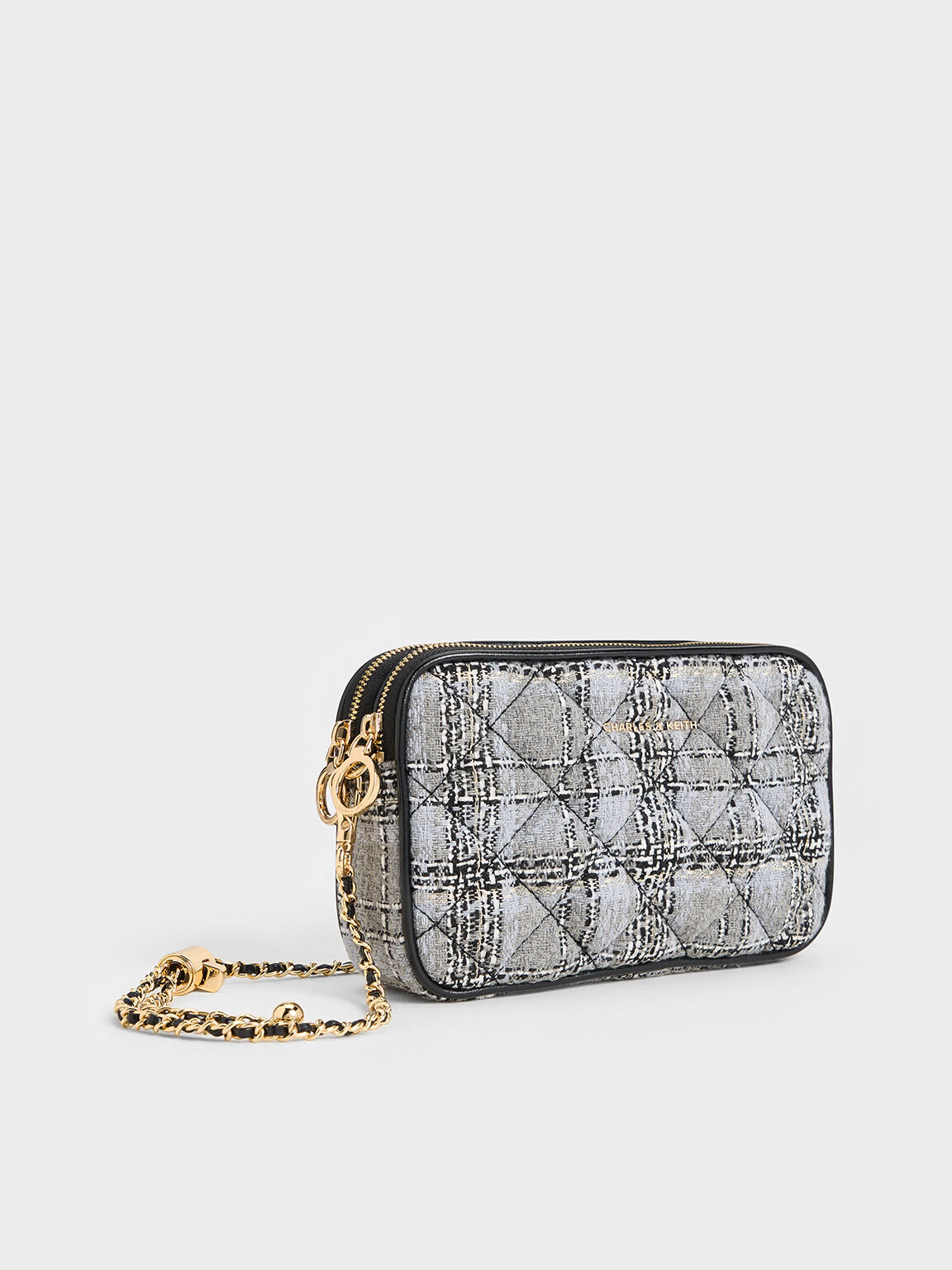 Mini Apfra Tweed Quilted Crossbody Bag, Multi, hi-res