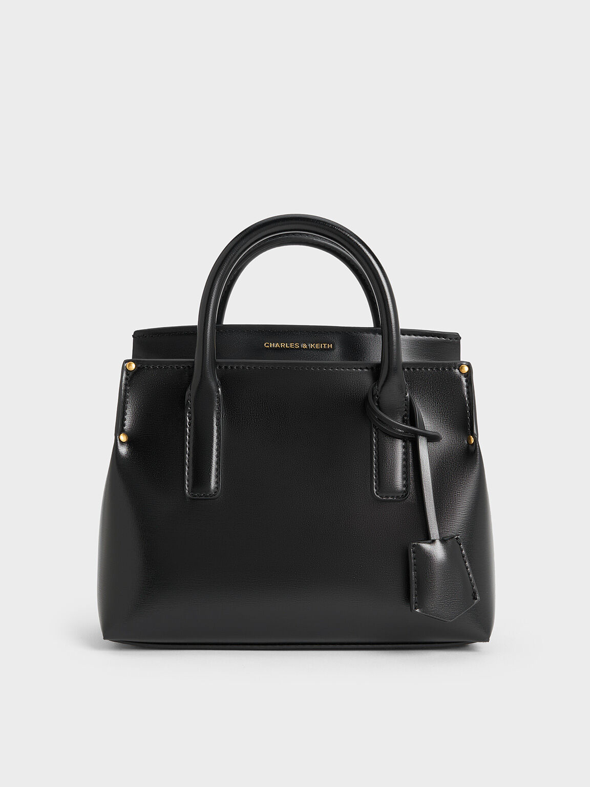 Rene Structured Top Handle Bag, Black, hi-res