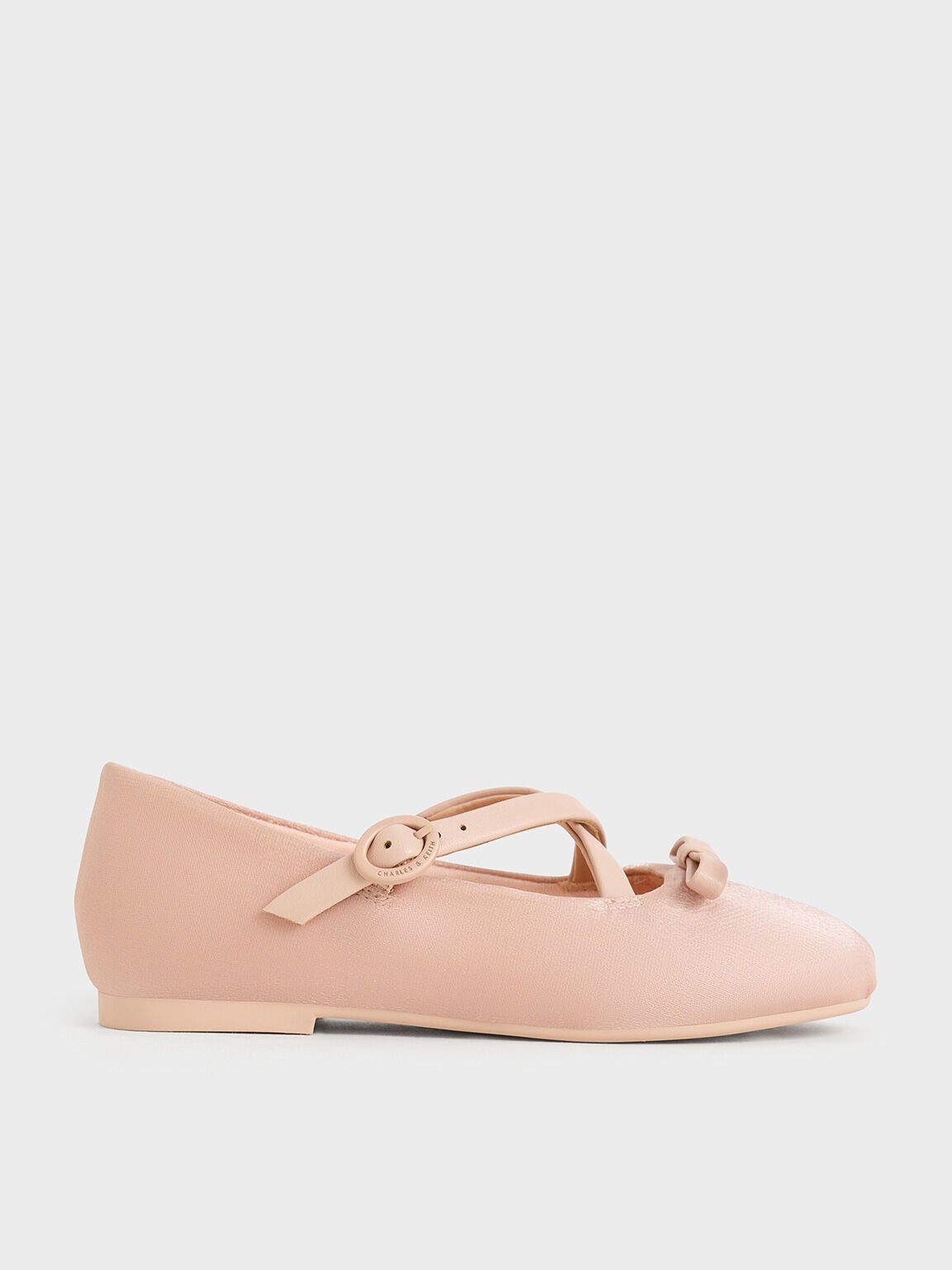 Girls' Bow Mary Janes, Light Pink, hi-res