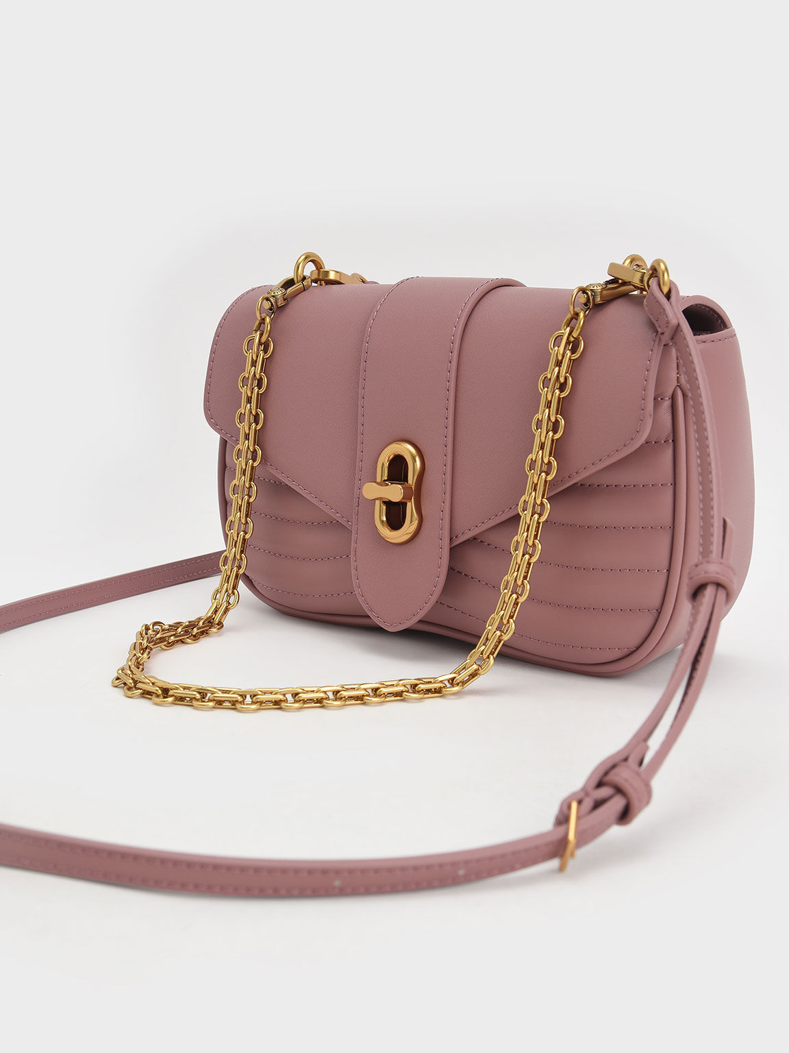 Aubrielle Panelled Crossbody Bag, Mauve, hi-res