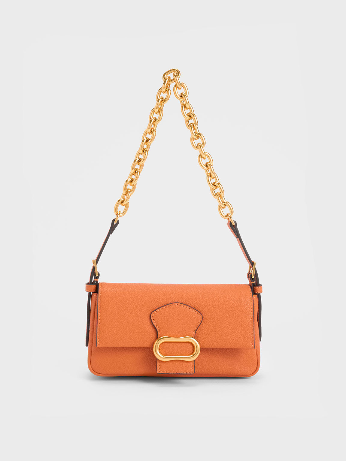 Daki Belted Shoulder Bag, Orange, hi-res