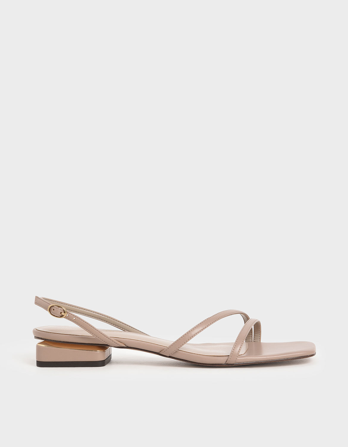 Taupe Strappy Slingback Heels | CHARLES 