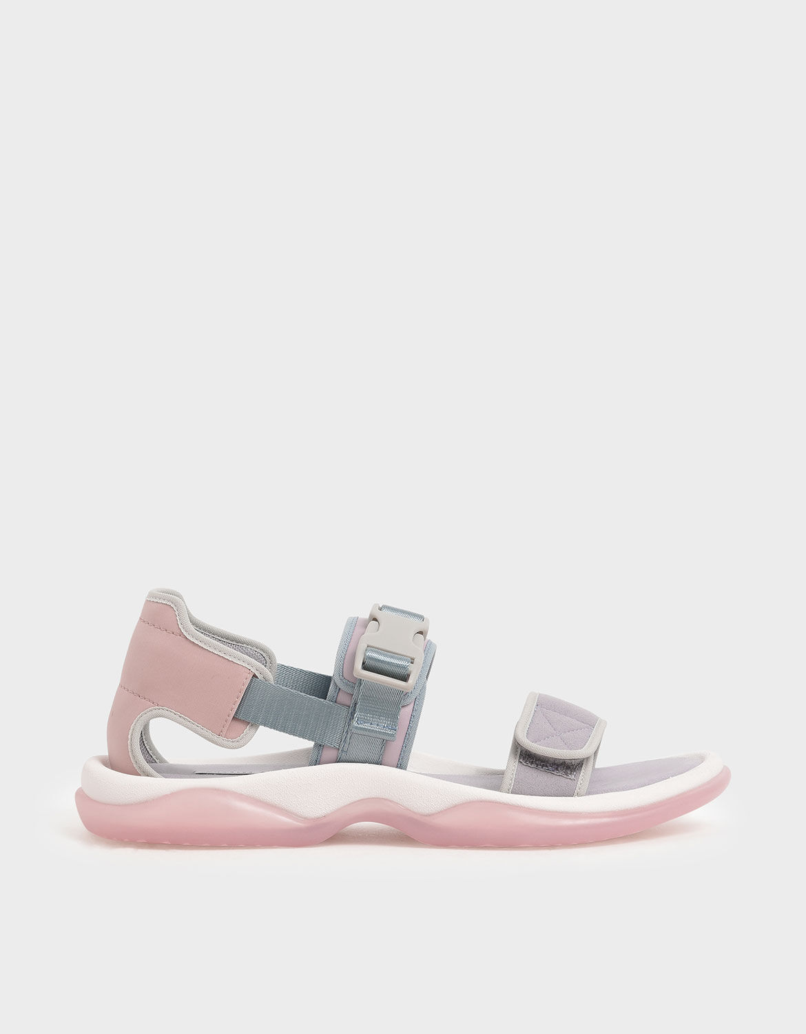 Lilac Strappy Chunky Sandals | CHARLES 