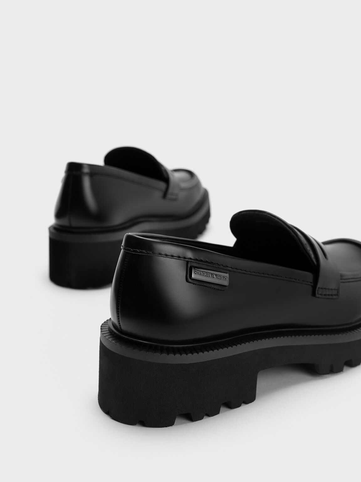 Remy Covered Ridge-Sole Loafers, Black Box, hi-res