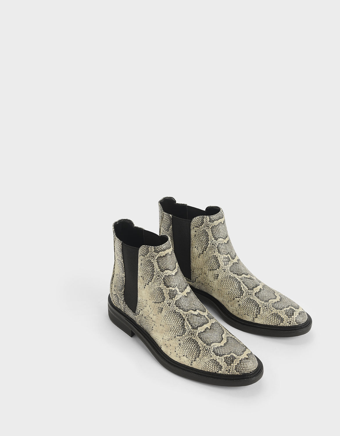 snake print chelsea boots