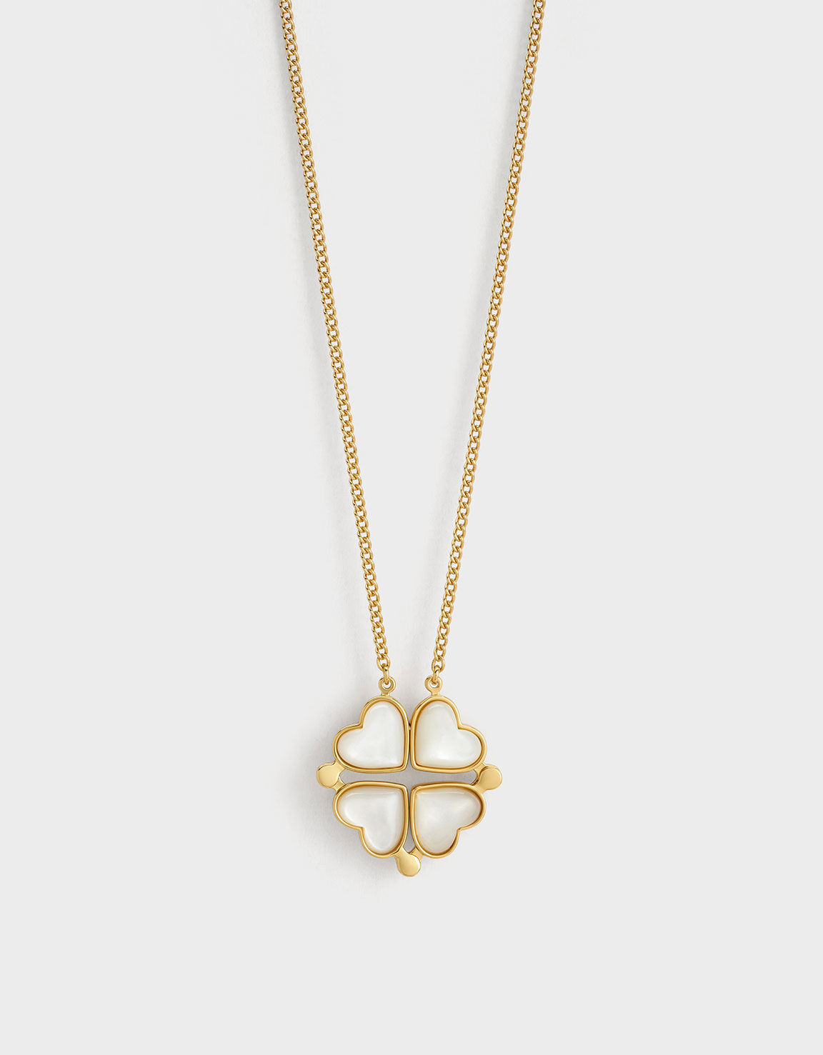 Gold Annalise Clover Heart Necklace - CHARLES & KEITH US