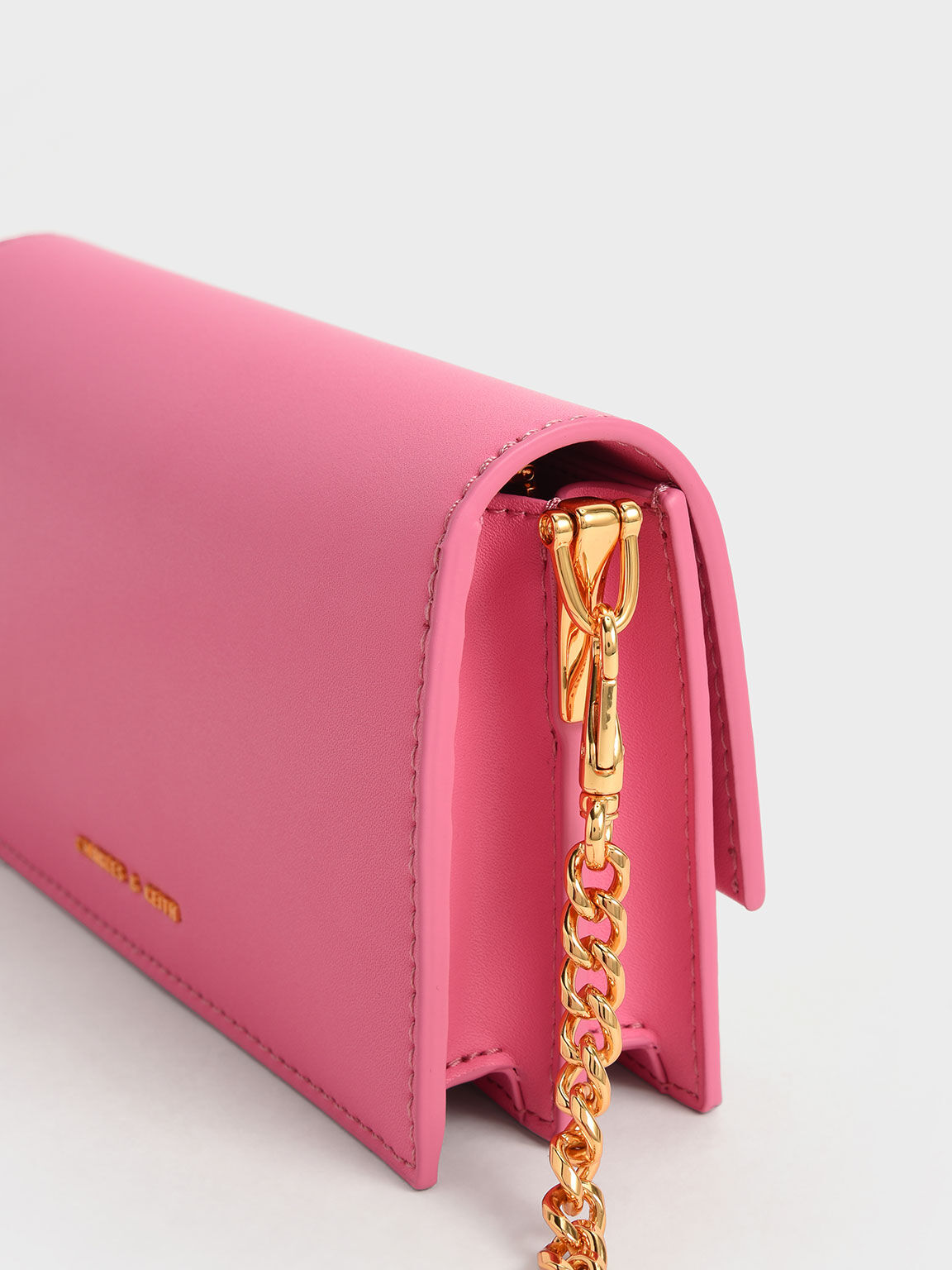 Tallulah Metallic Push-Lock Wallet, Pink, hi-res