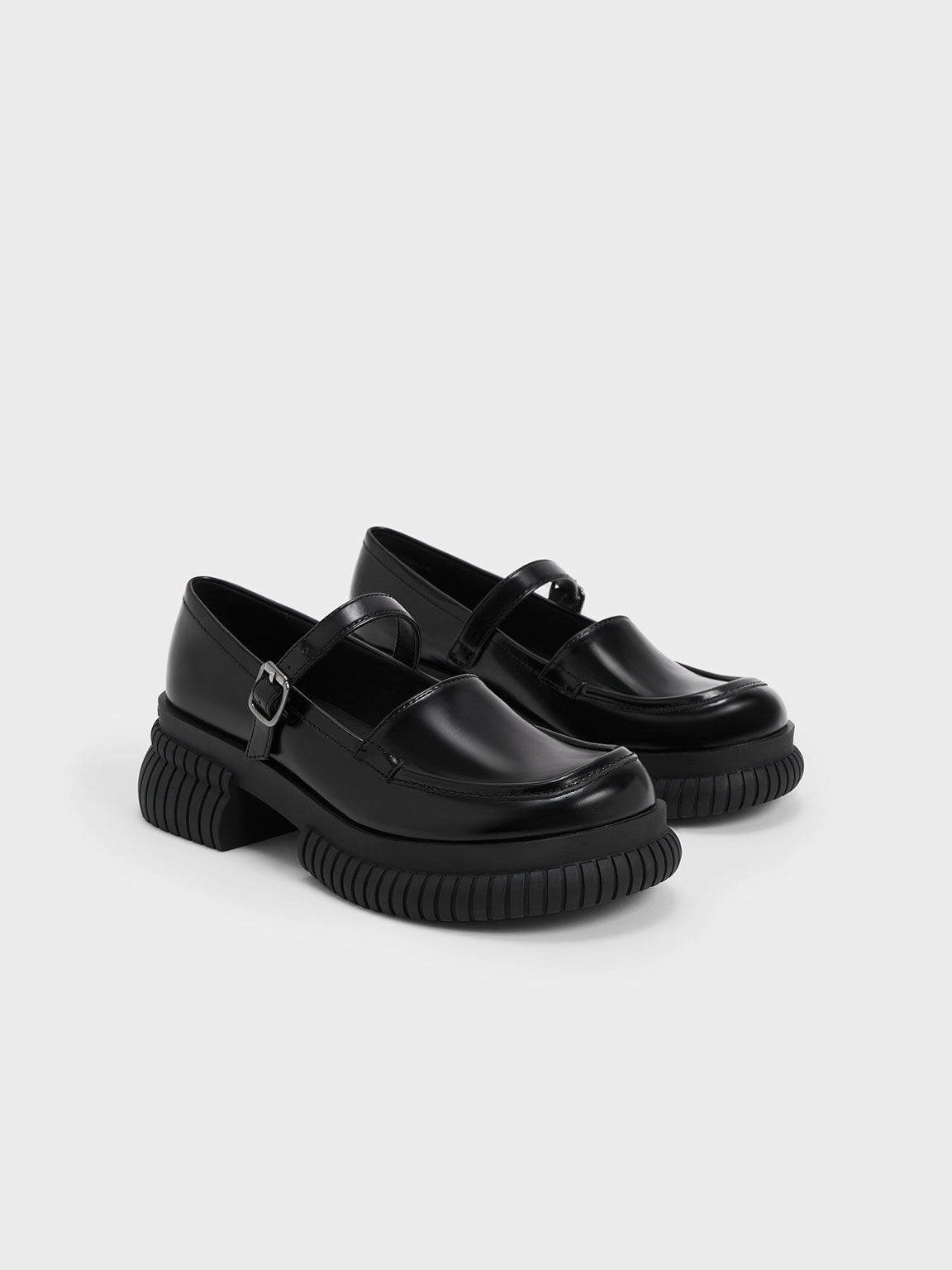 Black Buckled Mary Jane Loafers - CHARLES & KEITH US