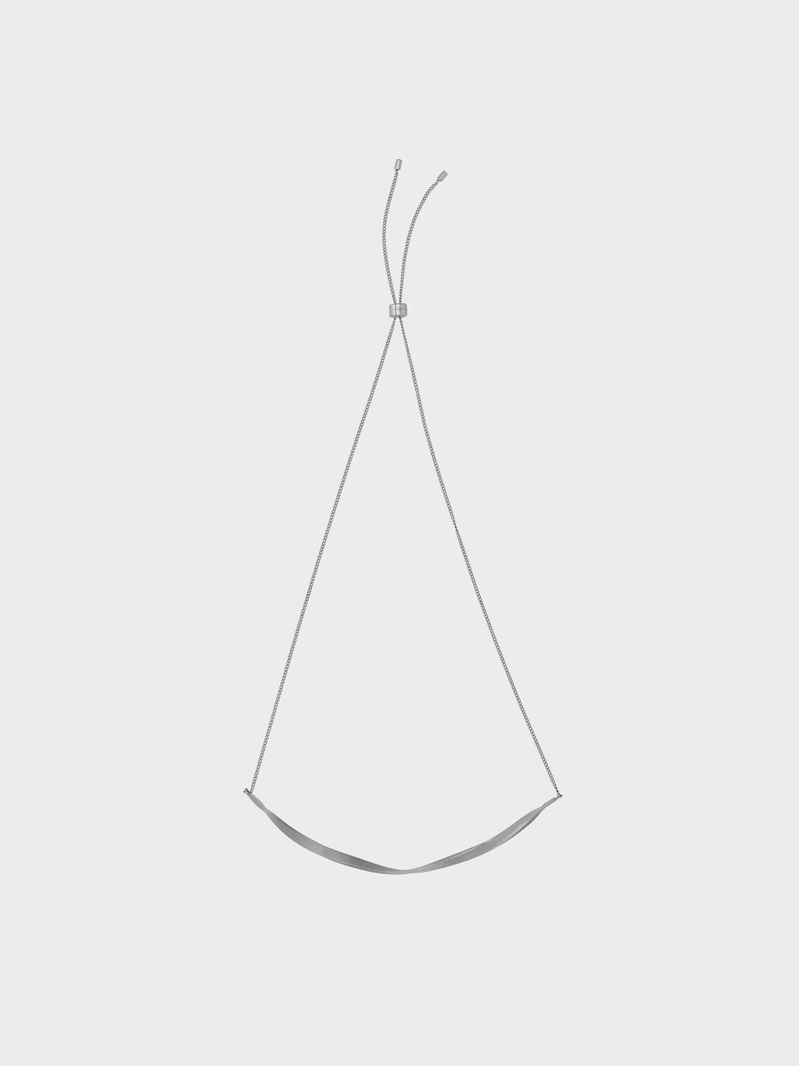 Lena Twist Bar Necklace, Silver, hi-res