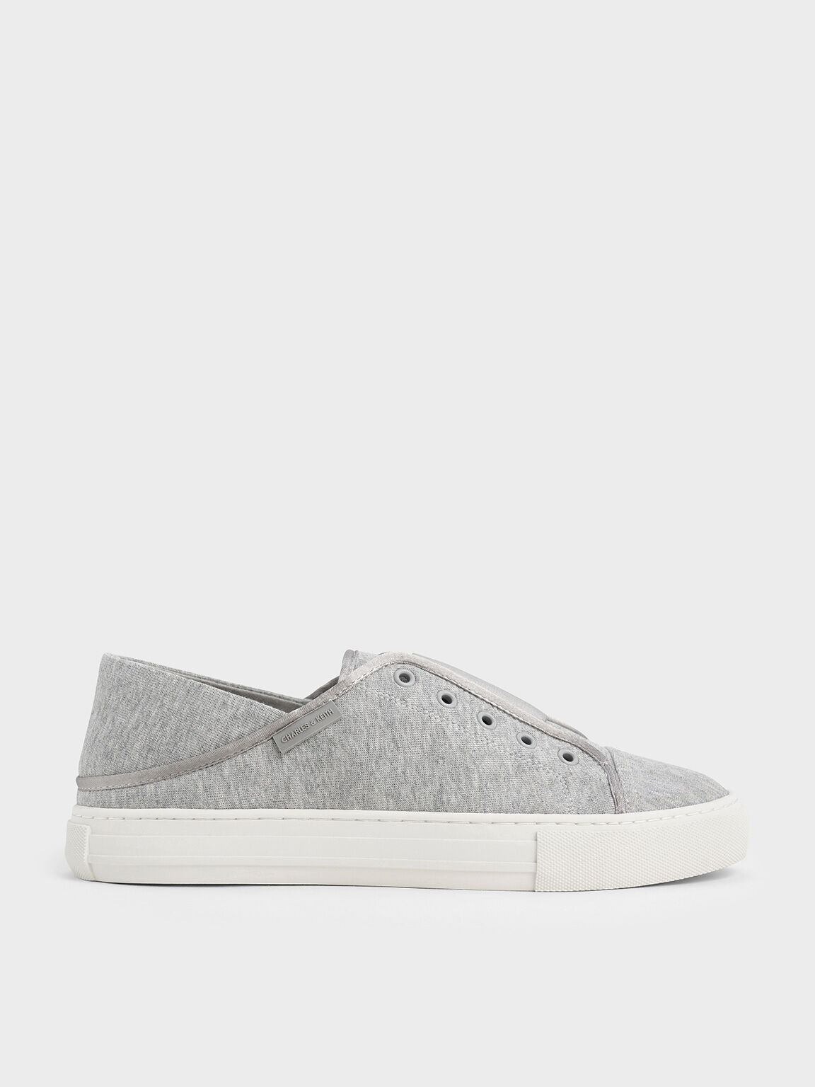 Textured Slip-On Sneakers, Light Grey, hi-res