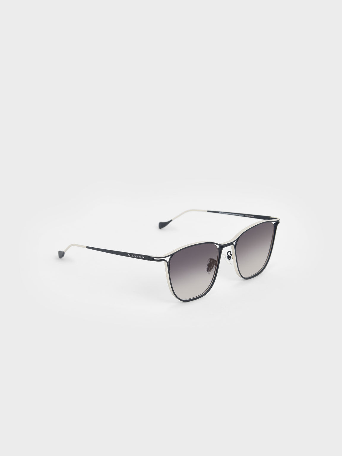 Black Two-Tone Wire Frame Butterfly Sunglasses - CHARLES & KEITH US
