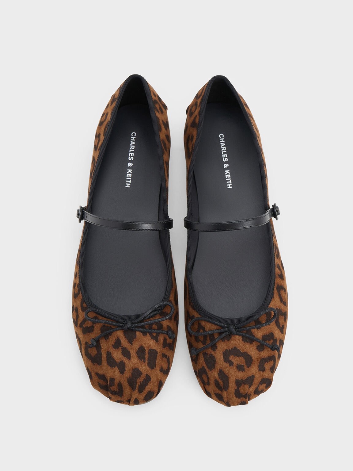 Leopard-Print Bow Mary Jane Flats, Animal Print Brown, hi-res