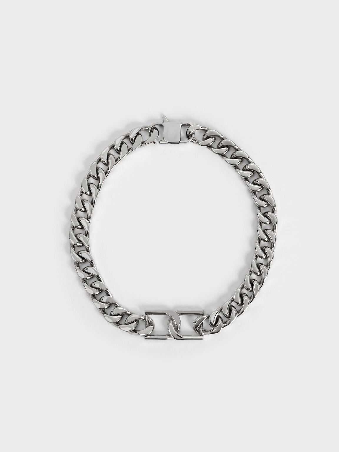 Gabine Chain-Link Choker Necklace - Silver