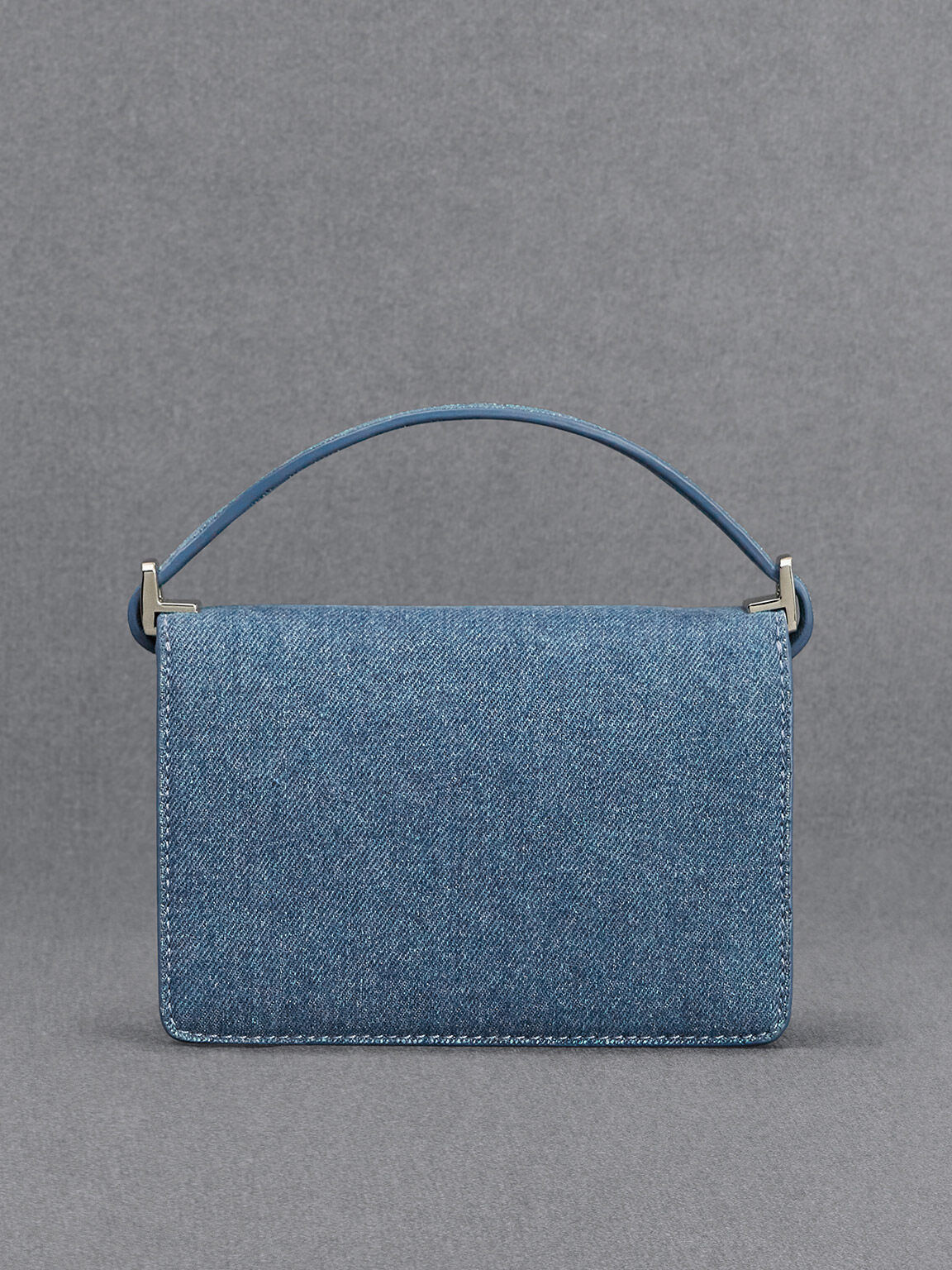 Denim Boxy Bag, Blue, hi-res