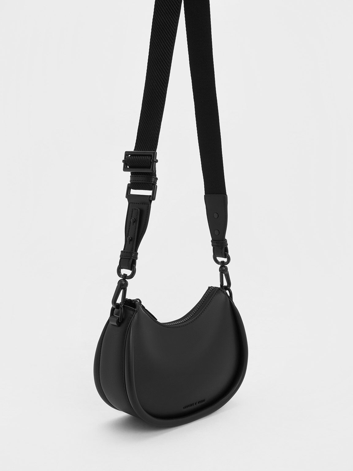 Charles & Keith Women's Lana Curved Shoulder Bag
