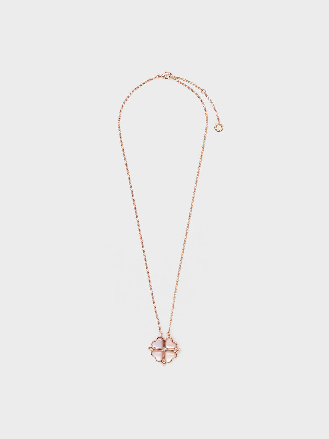 Rose Gold Annalise Clover Heart Necklace - CHARLES & KEITH CA