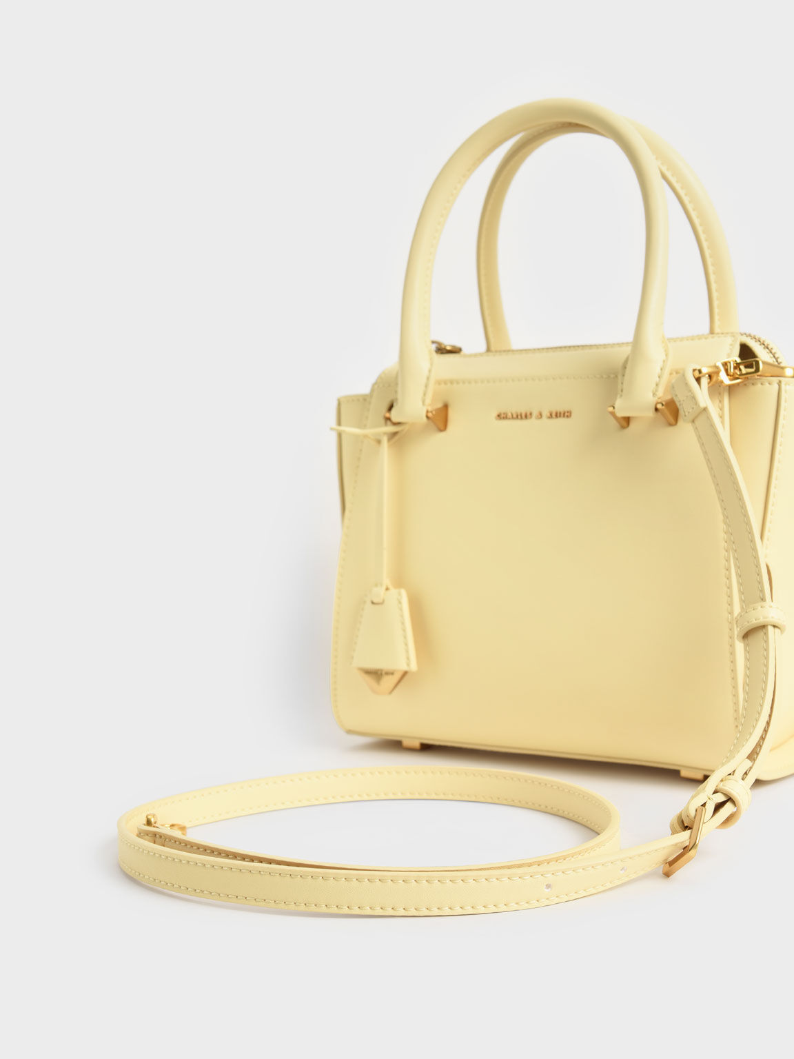 Butter Double Handle Trapeze Tote Bag - CHARLES & KEITH KR