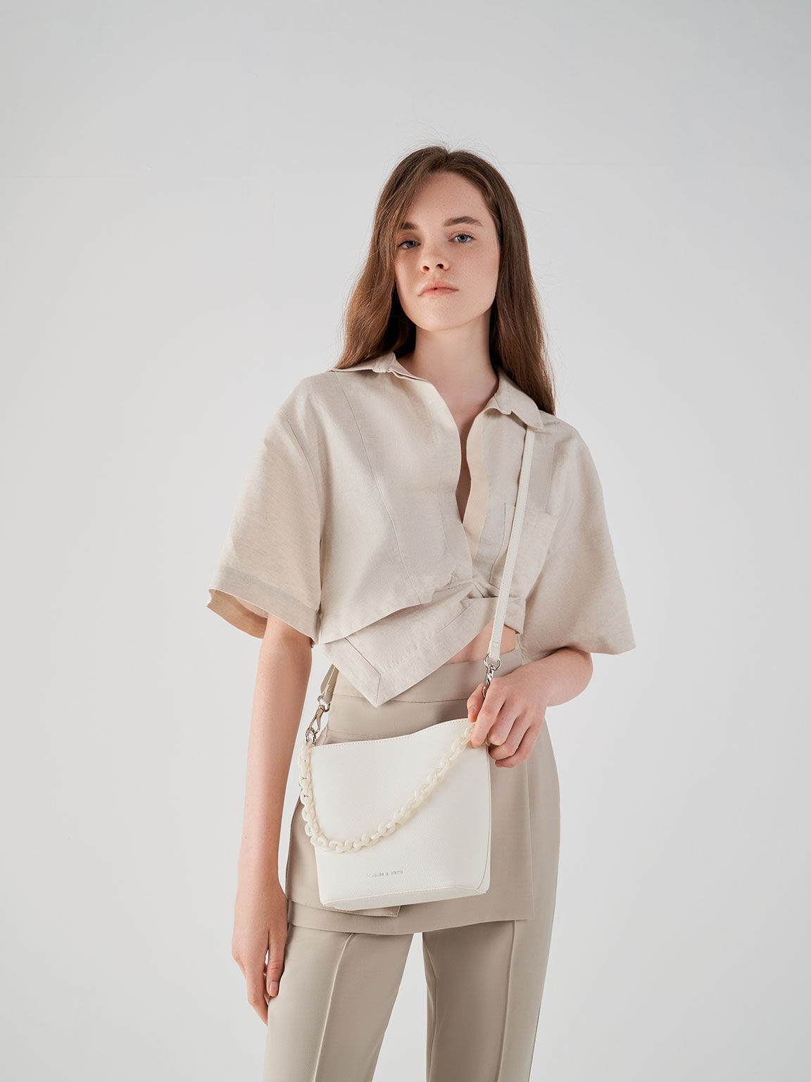 Charles & Keith Women's Alcott Scarf Shoulder Bag