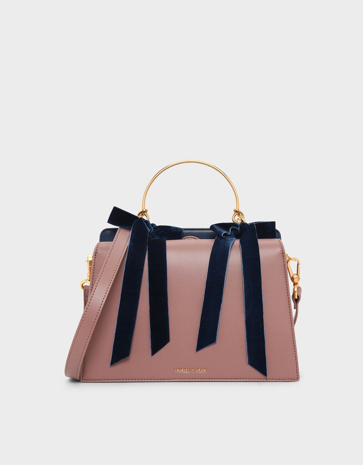 charles and keith velvet bow bag