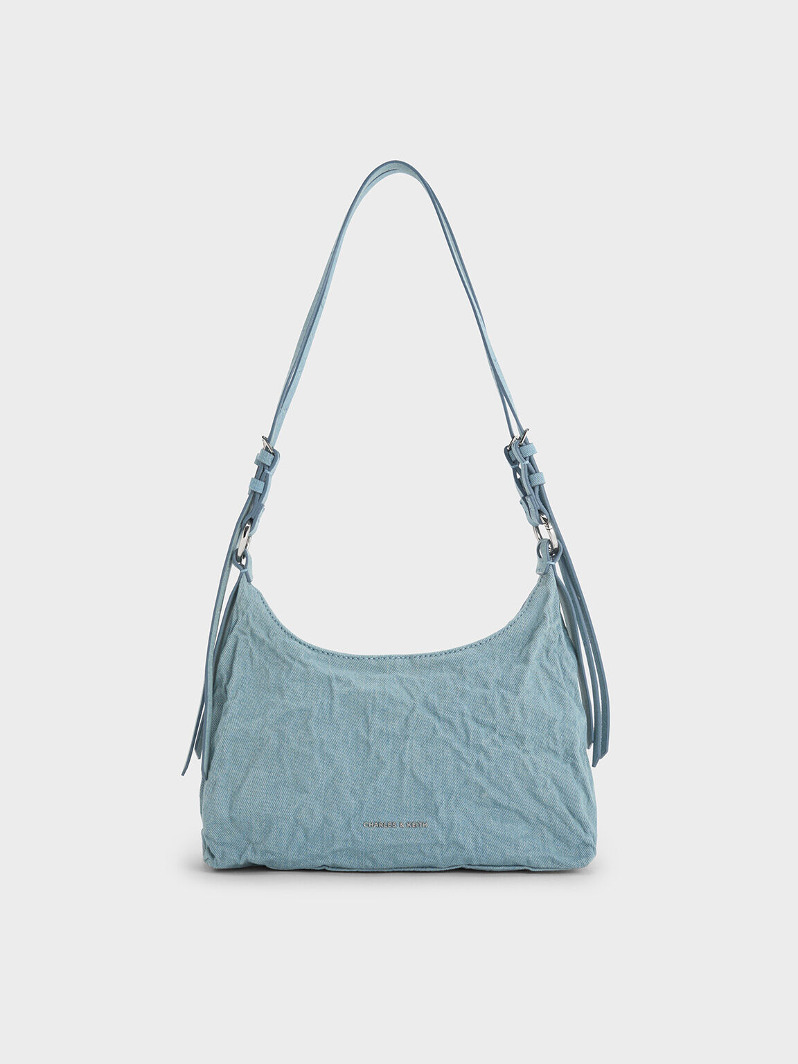 Bolso hobo Lark de denim, Azul mezclilla, hi-res