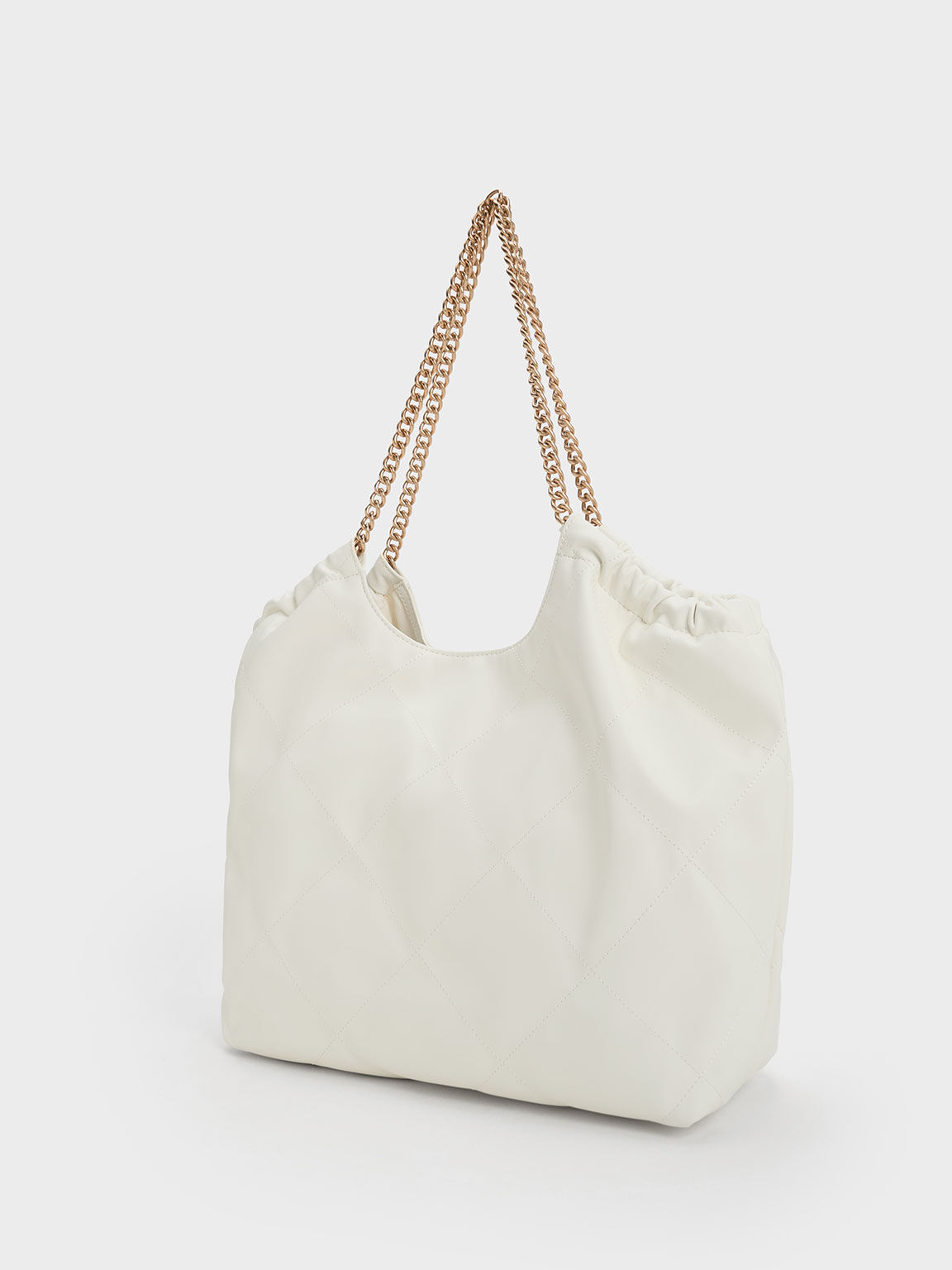 Bolso tote de asa trenzada, Blanco, hi-res