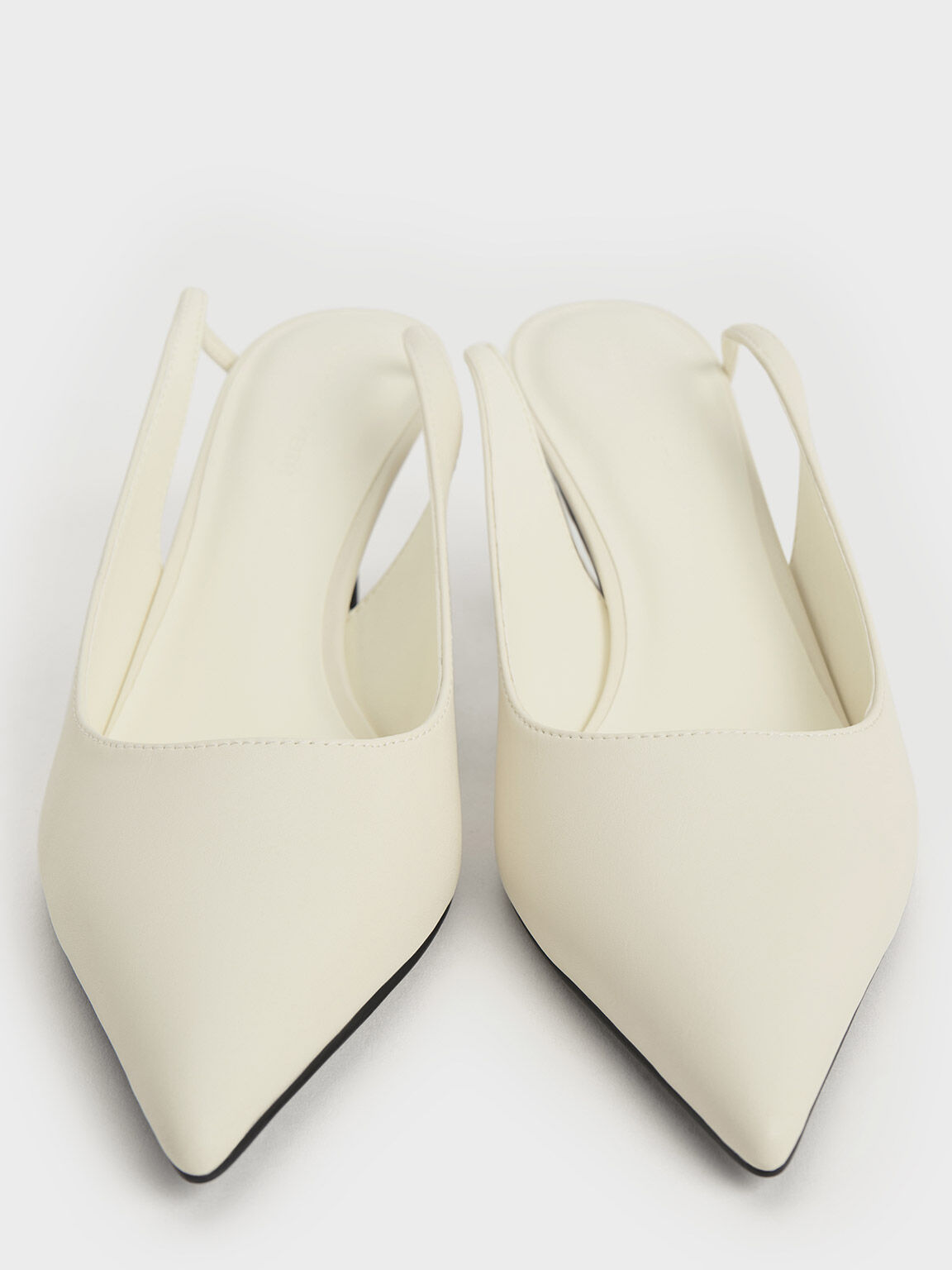 Textured Tie-Around Pointed-Toe Pumps, Cream, hi-res