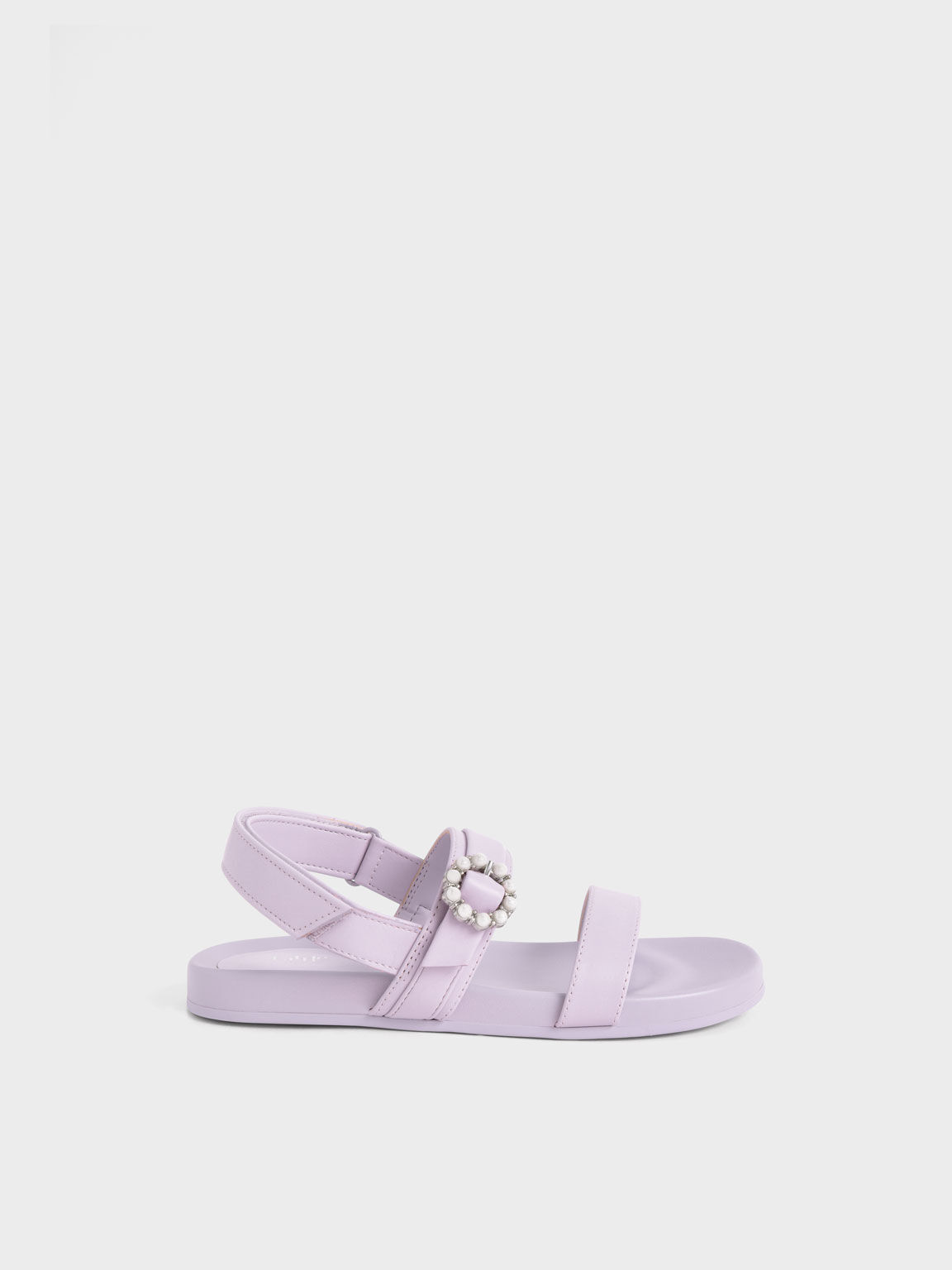 Ailana Lilac Bow Stud Detail Flat Sandals | SIMMI London