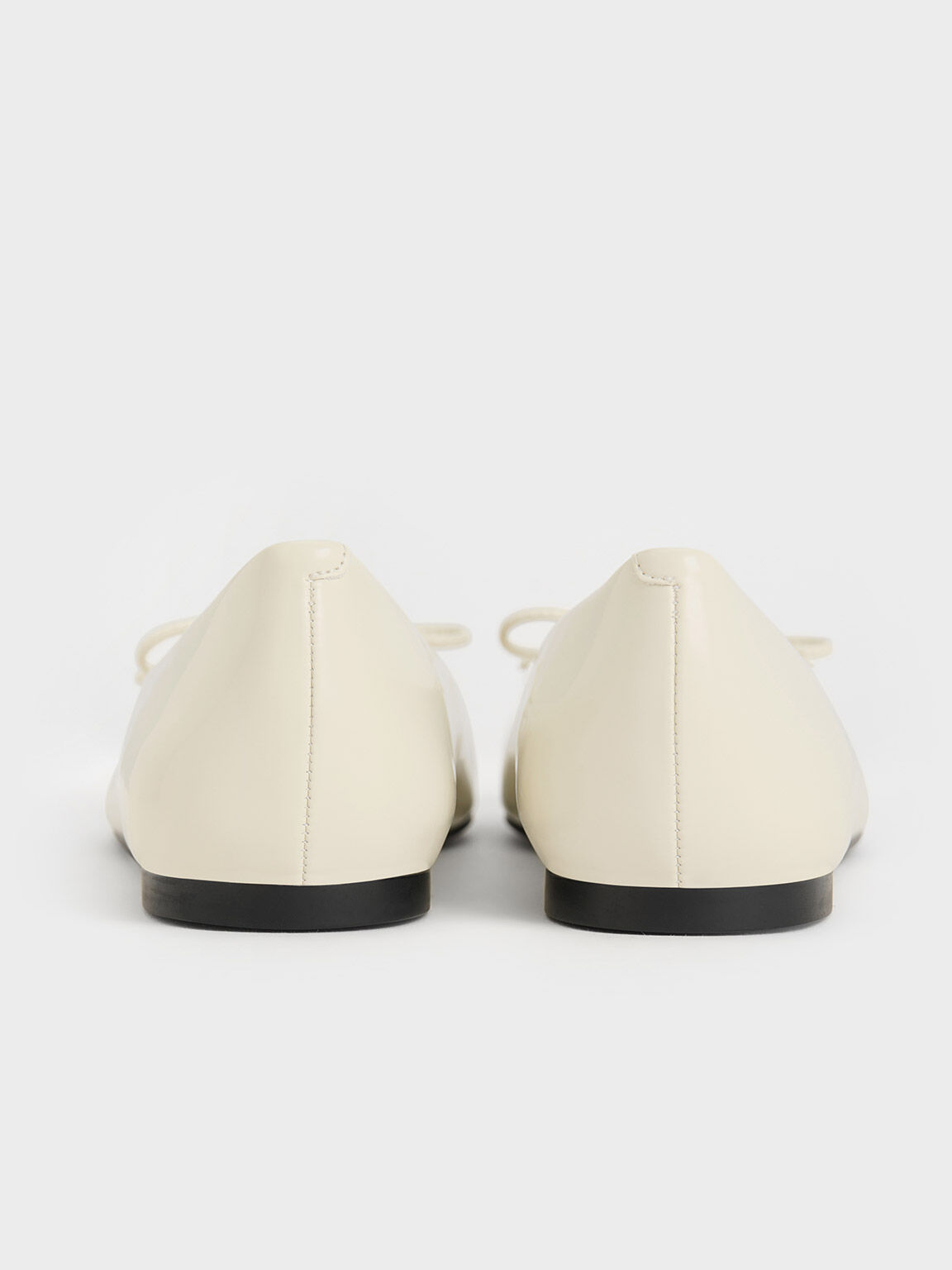 Square-Toe Bow Ballet Flats, Chalk, hi-res