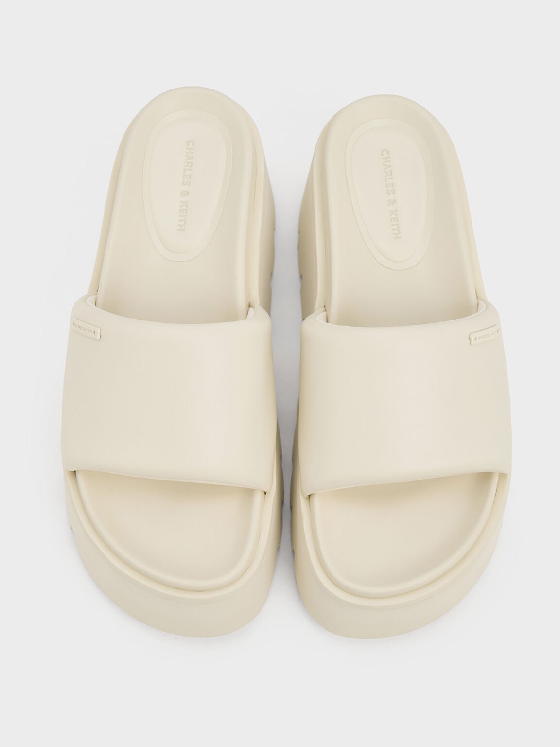 Puffy-Strap Flatform Sandals, Chalk, hi-res