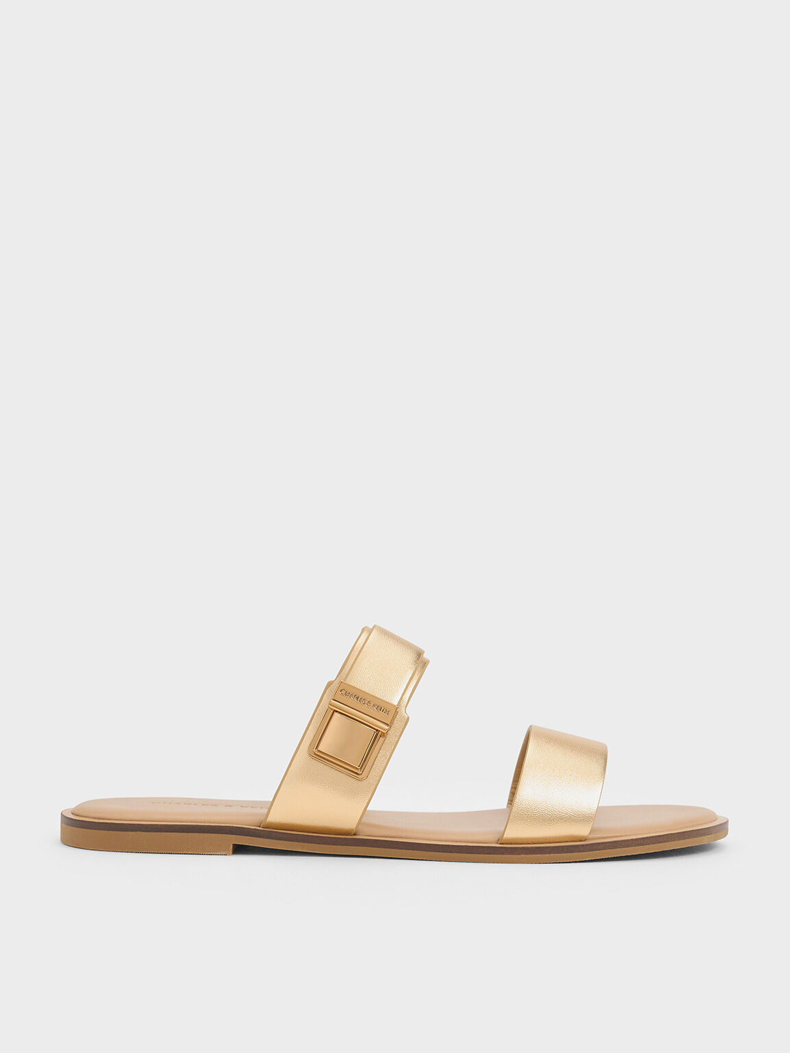 Dove Metallic Double-Strap Sandals, Gold, hi-res