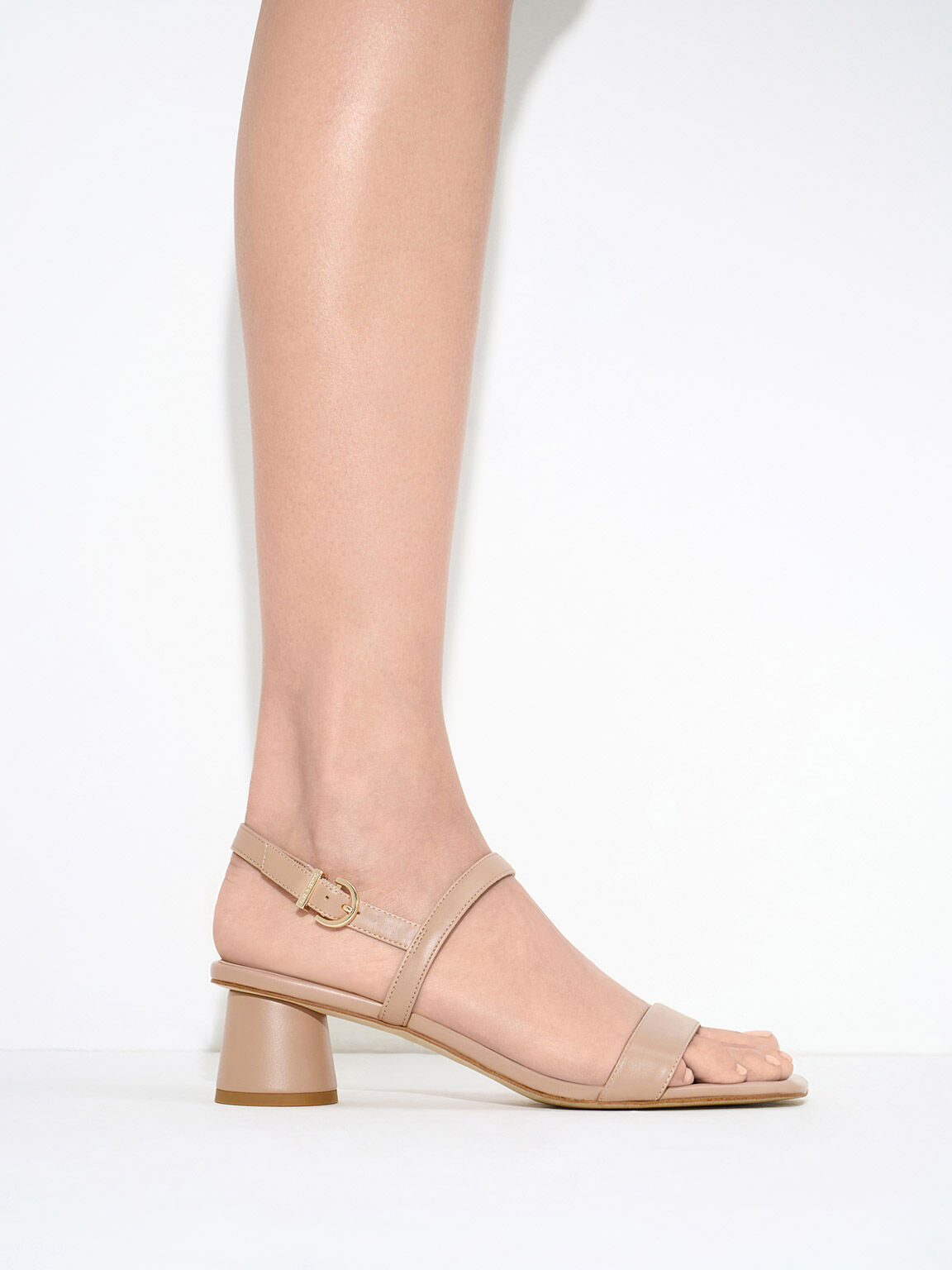 Cylindrical Heel Back Strap Sandals, Nude, hi-res