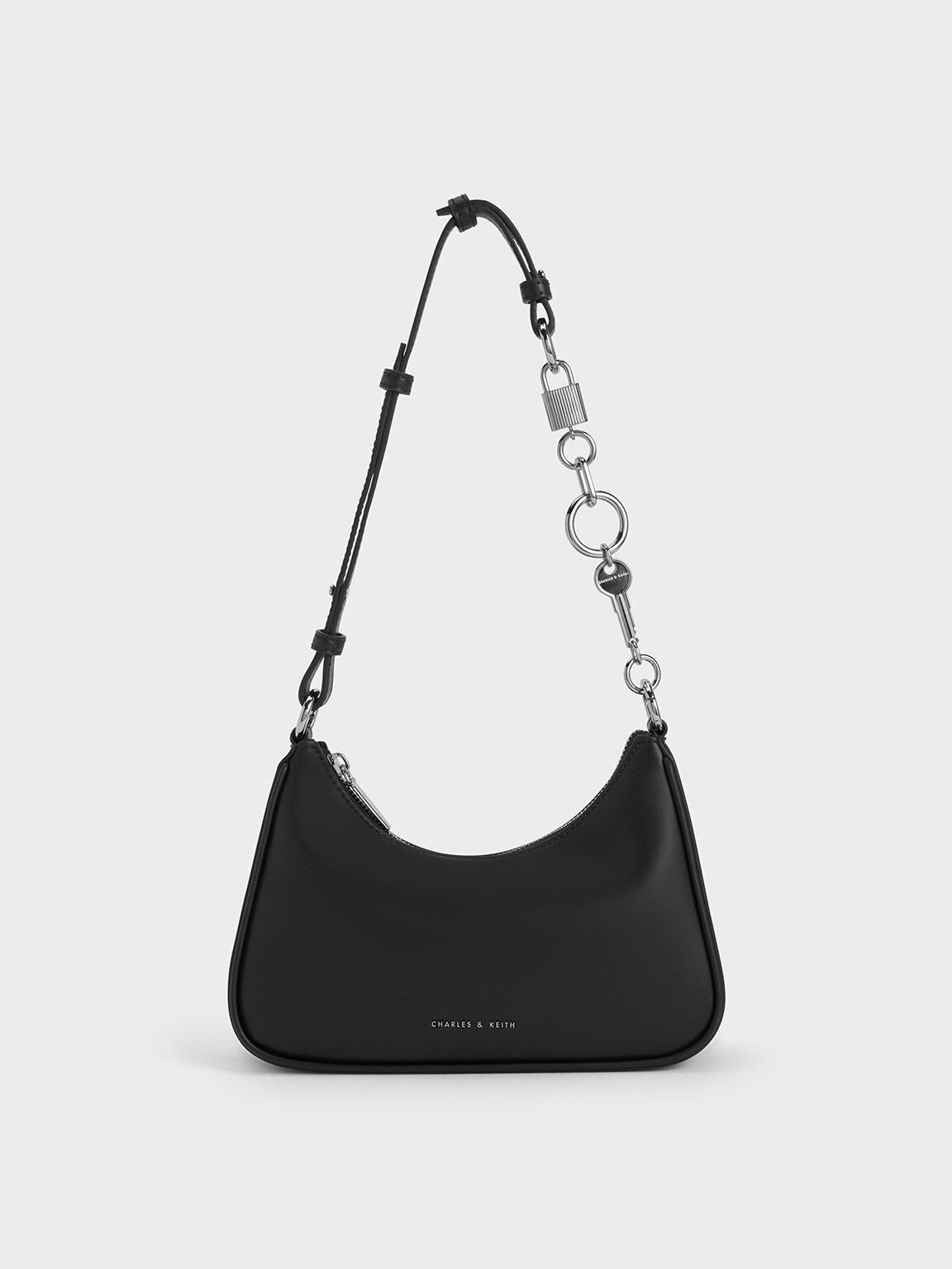 Noir Gabine Leather Crossbody Bag - CHARLES & KEITH US